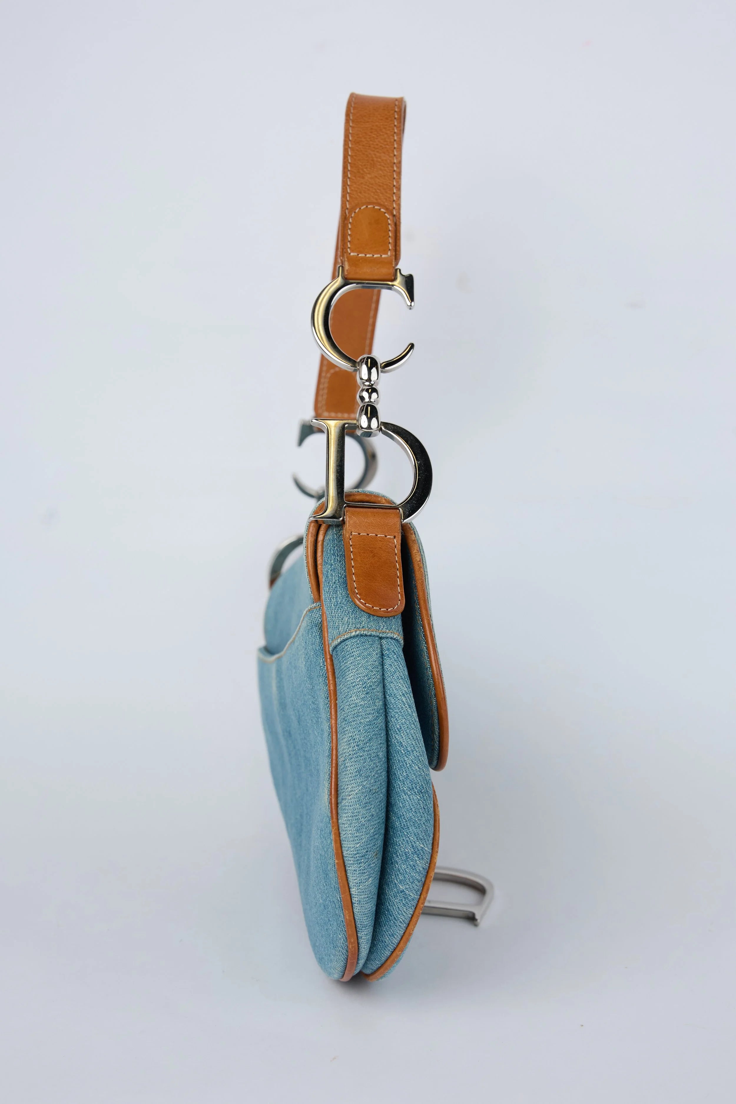 DIOR DENIM EMBROIDERED SADDLE
