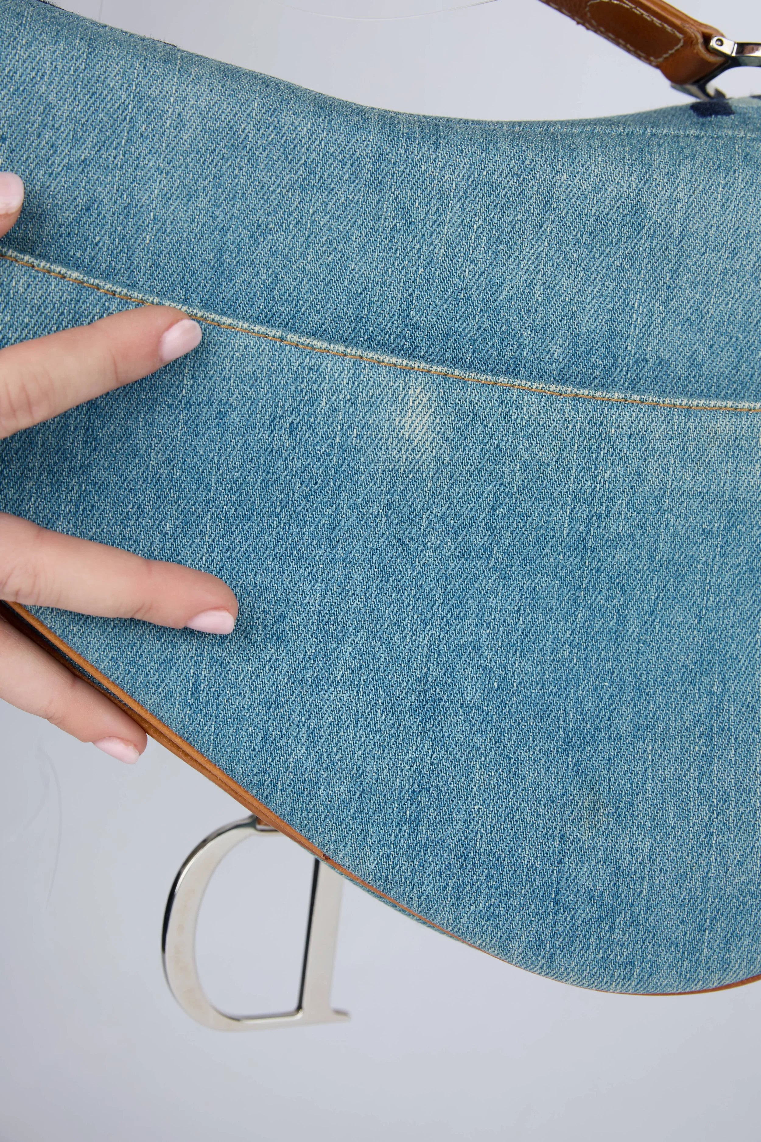 DIOR DENIM EMBROIDERED SADDLE