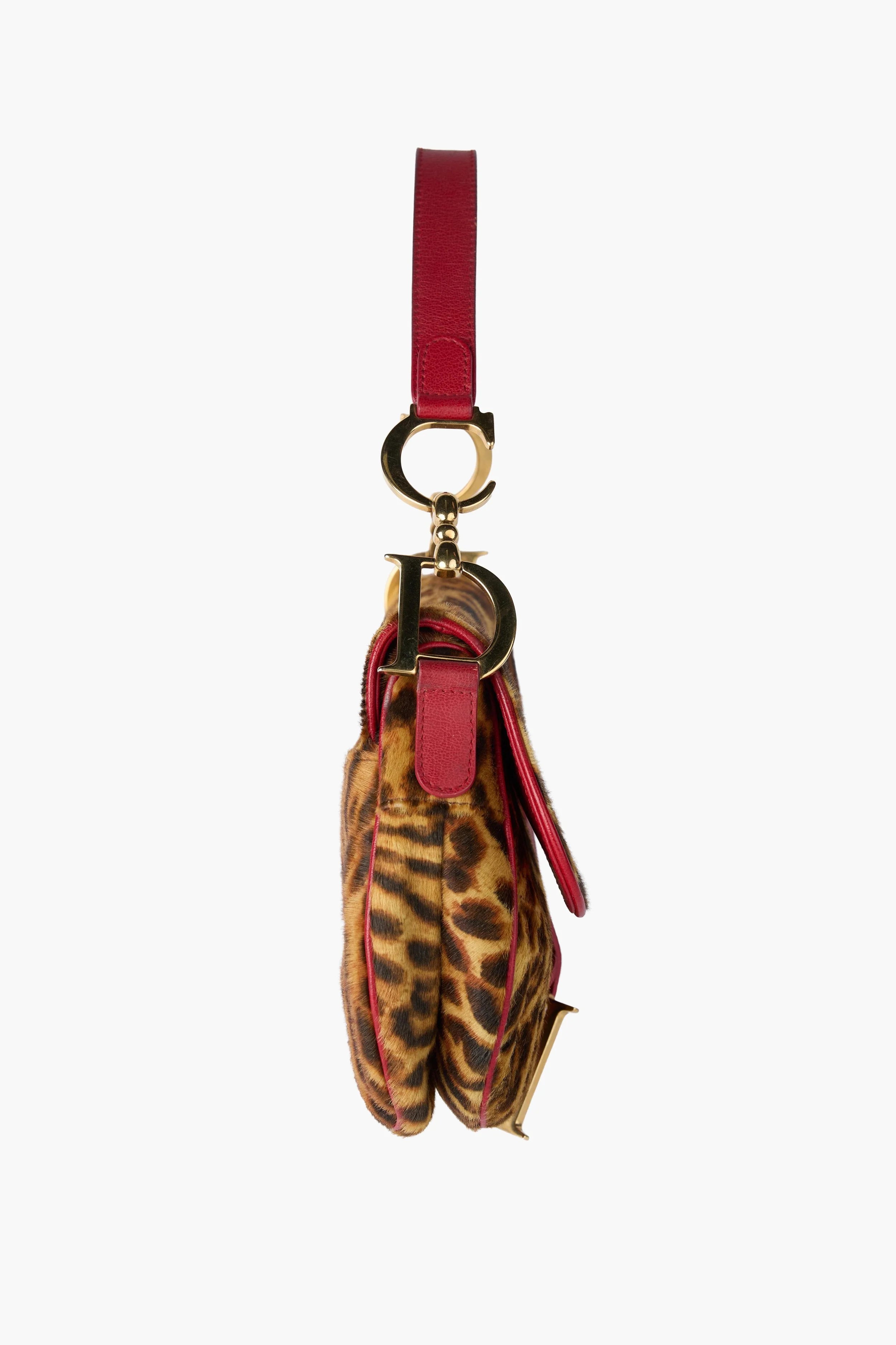 Dior Leopard Print Pony Hair Saddle