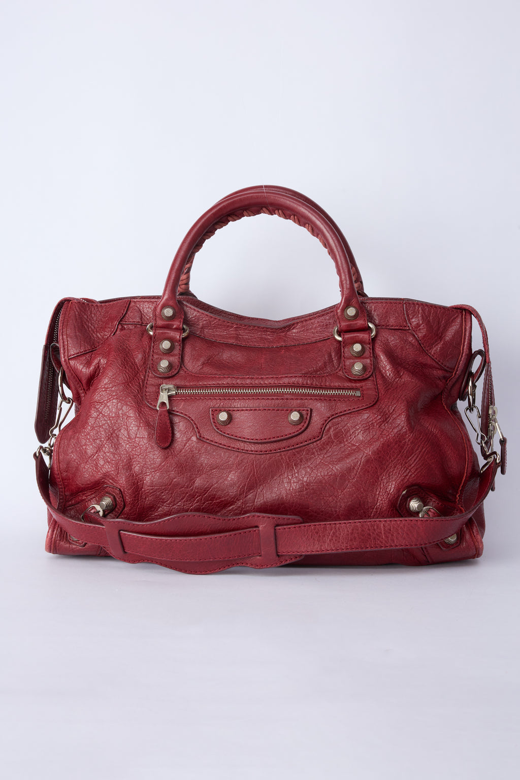BALENCIAGA RED LEATHER CITY
