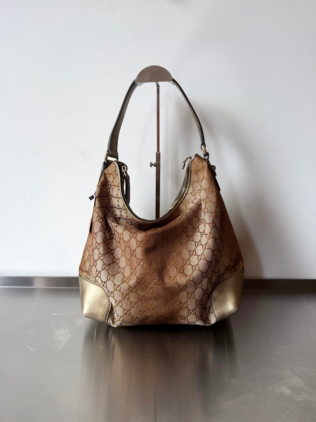 GUCCI METALLIC GOLD GUCCISSIMA HOBO