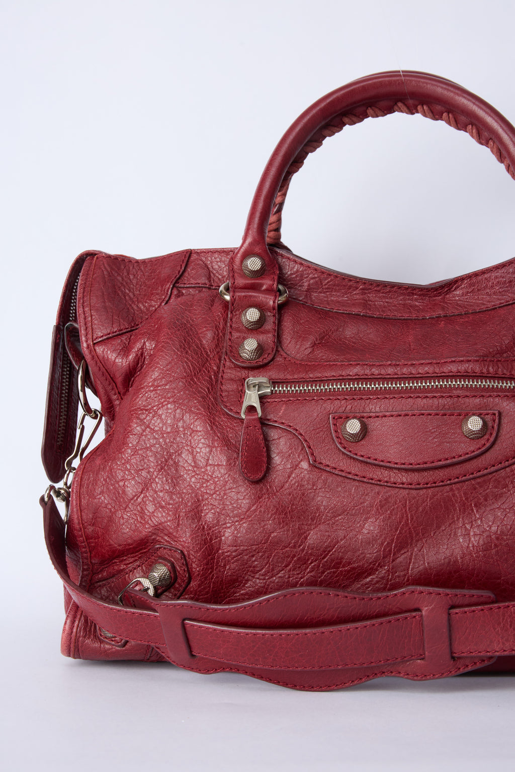 BALENCIAGA RED LEATHER CITY