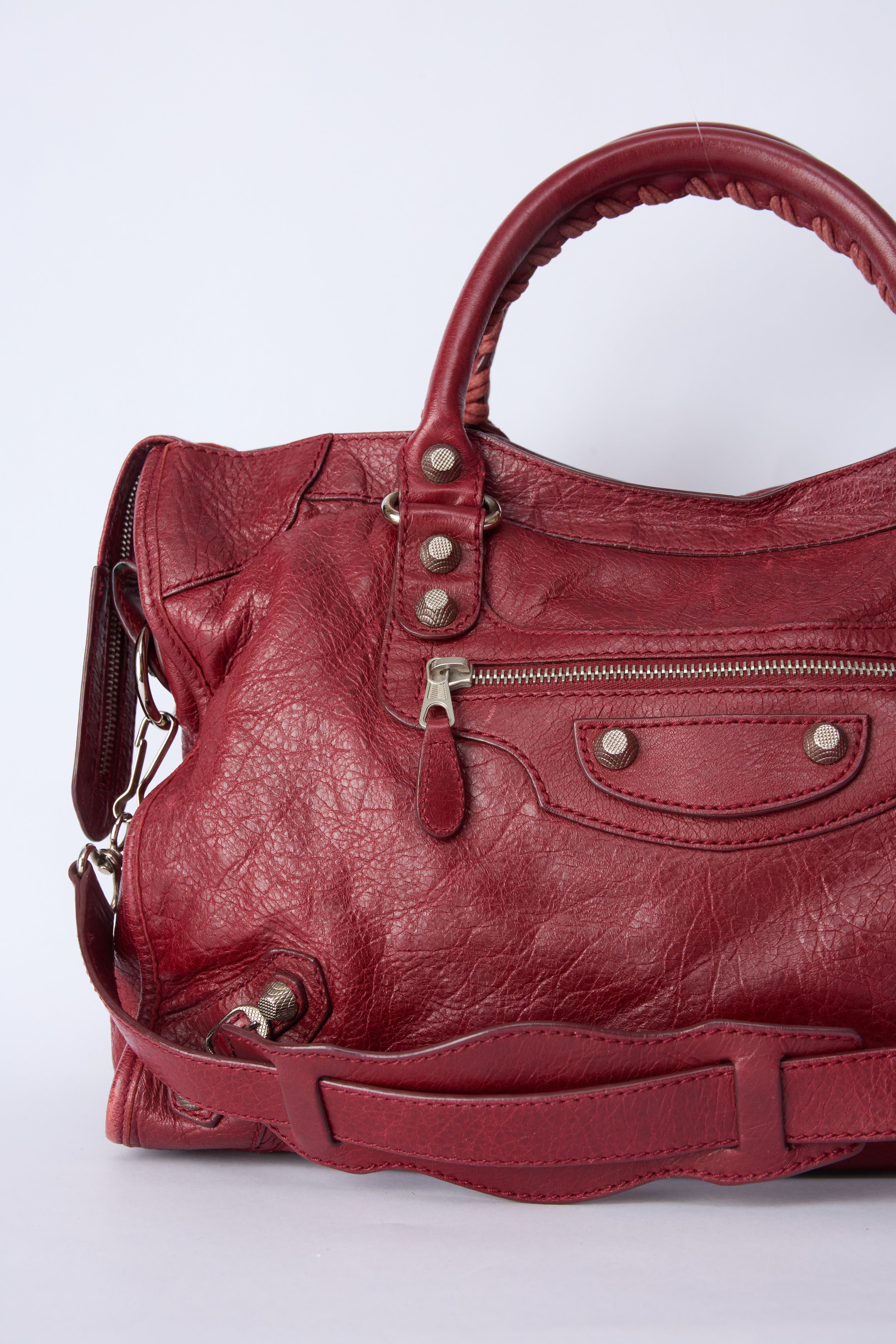 BALENCIAGA RED LEATHER CITY