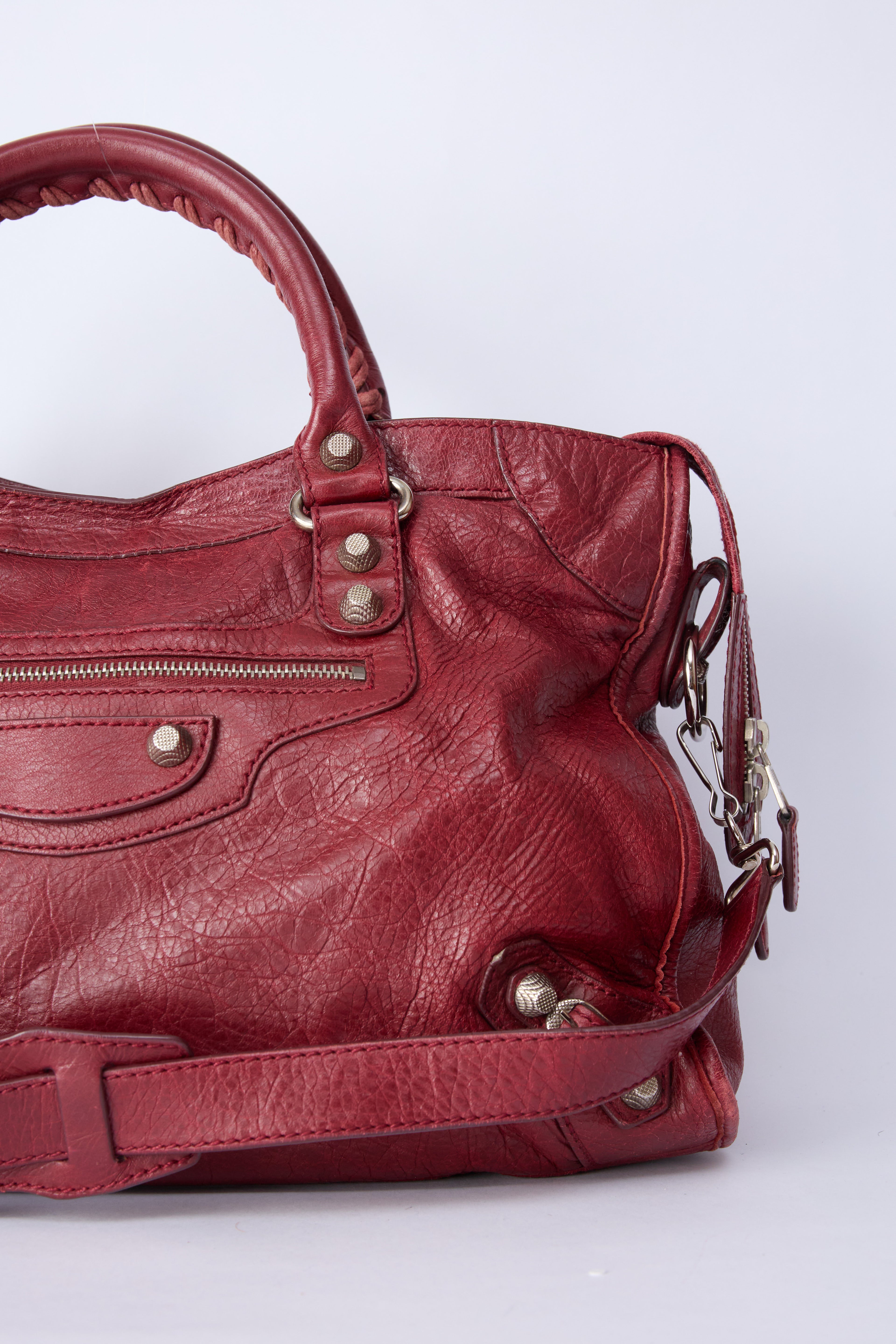 BALENCIAGA RED LEATHER CITY