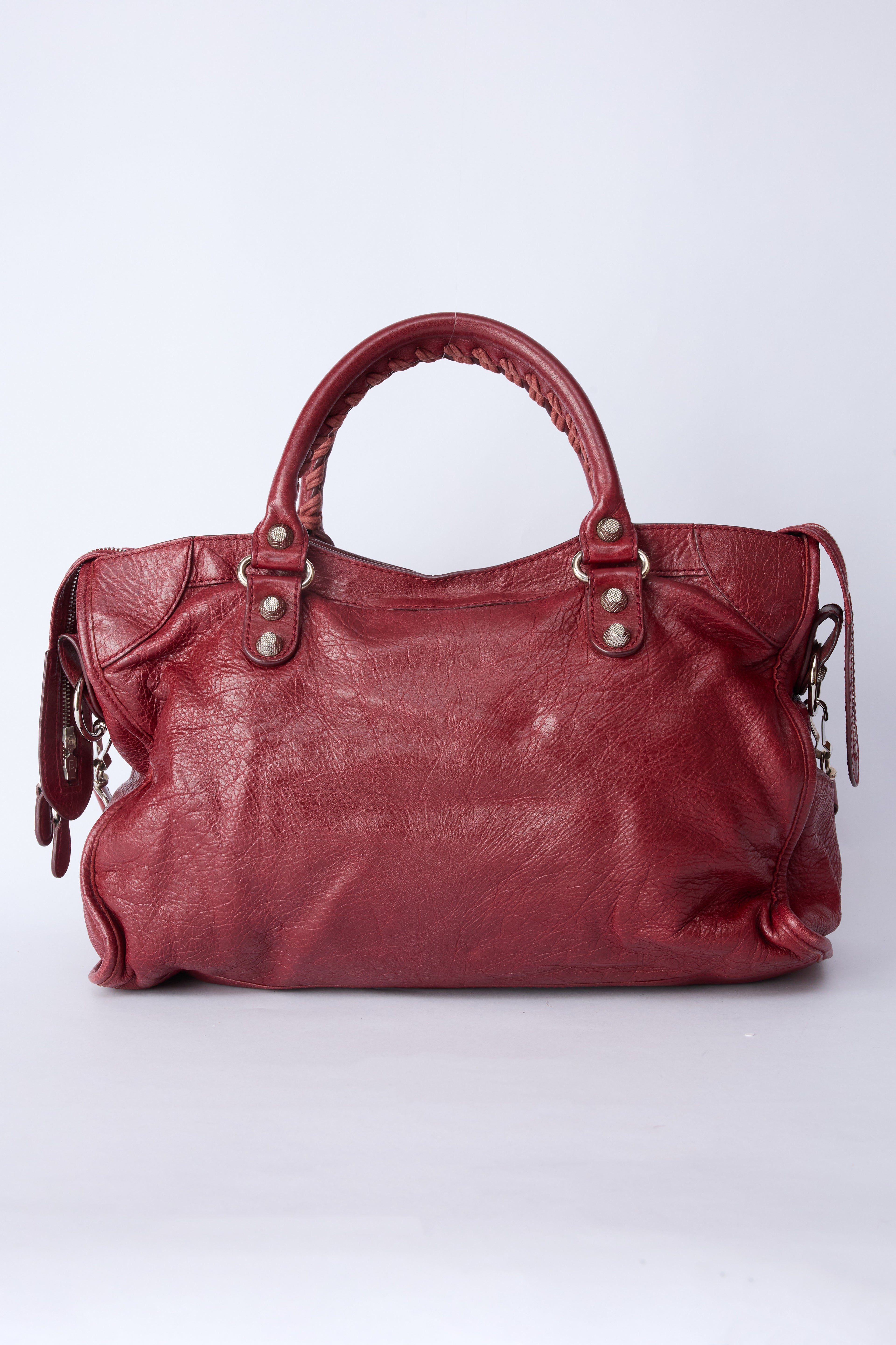 BALENCIAGA RED LEATHER CITY