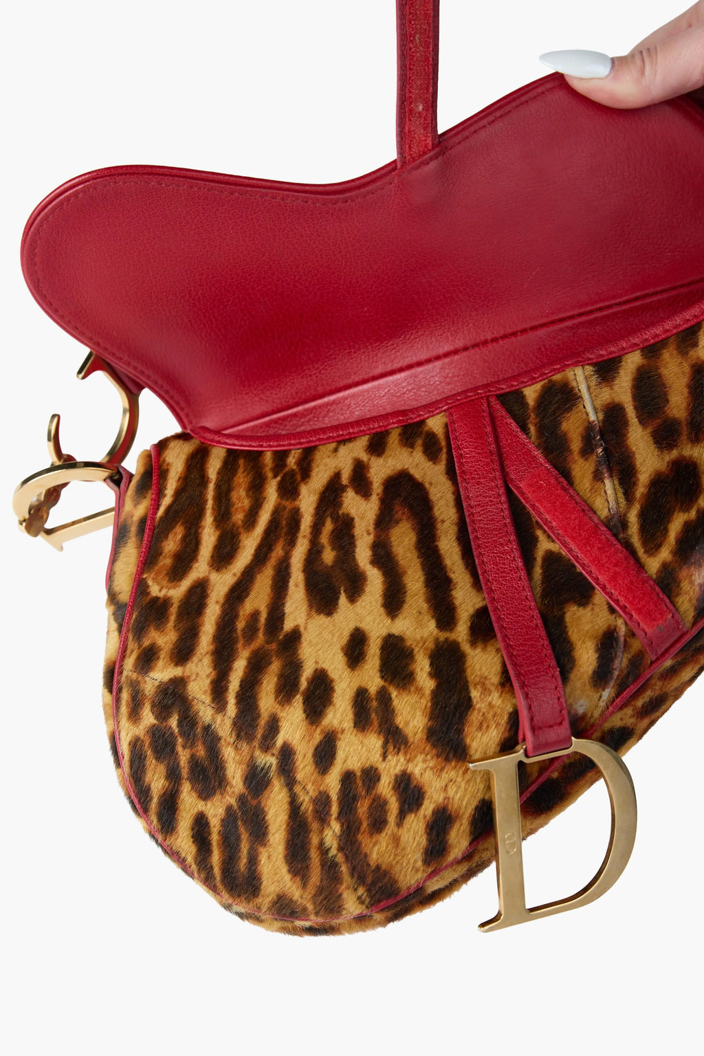 Dior Leopard Print Pony Hair Saddle