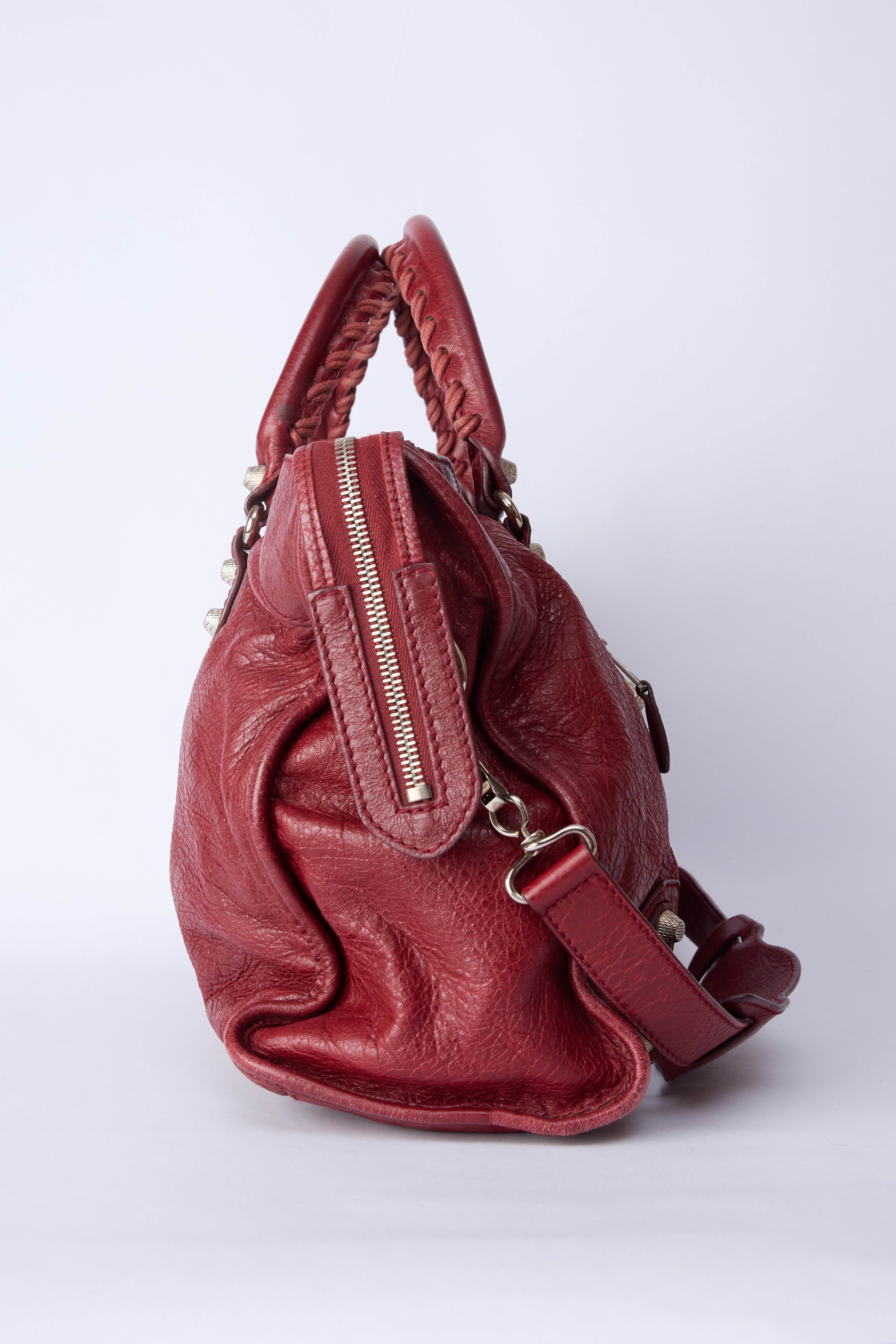 BALENCIAGA RED LEATHER CITY