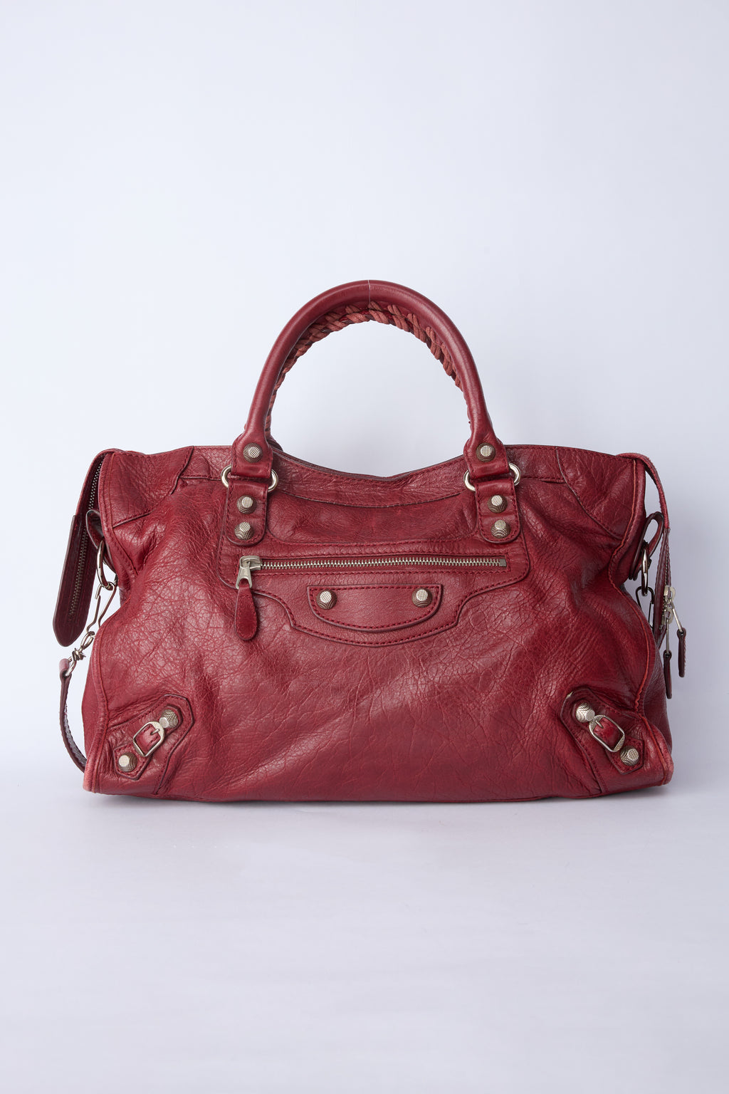 BALENCIAGA RED LEATHER CITY