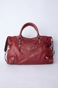 BALENCIAGA RED LEATHER CITY
