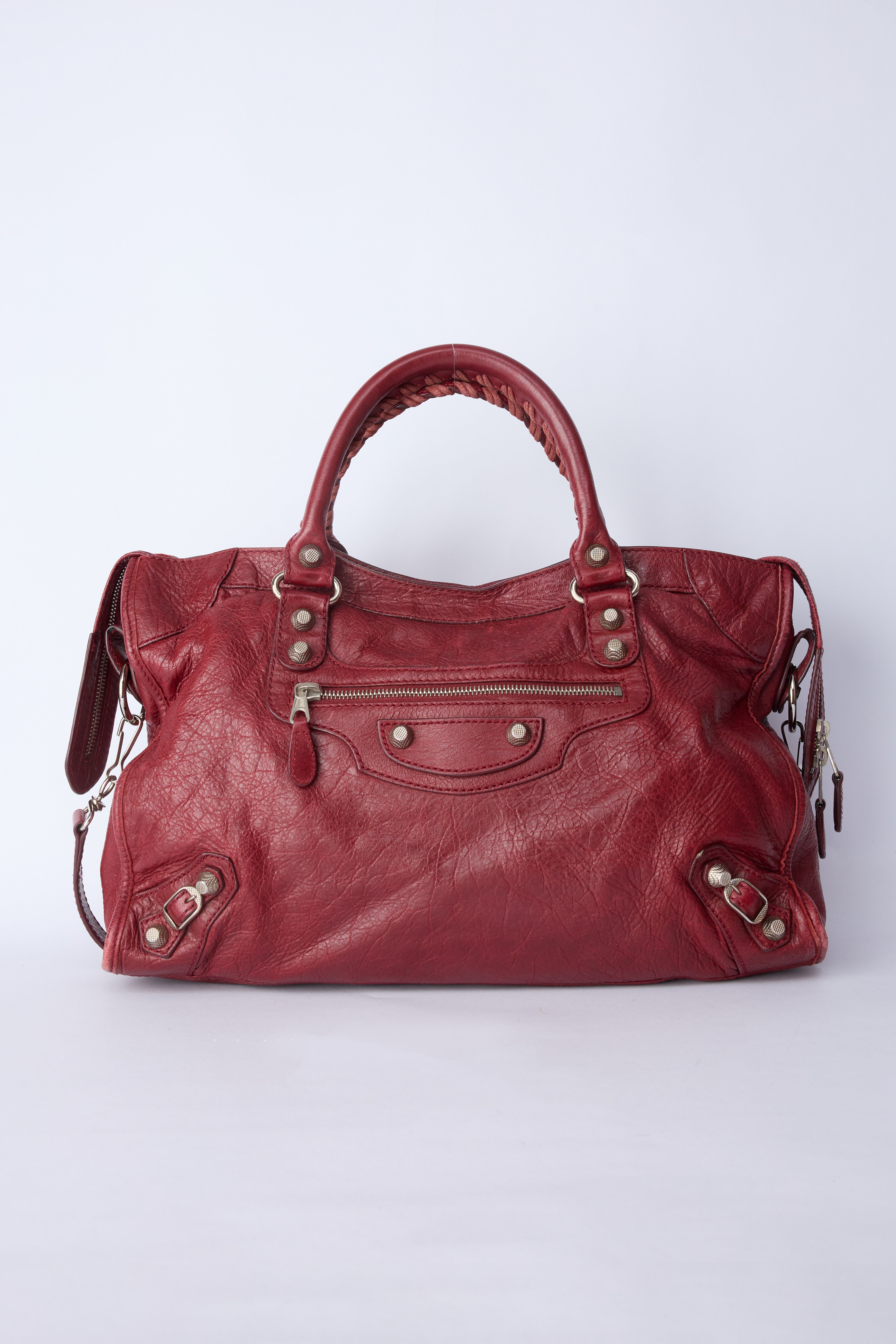BALENCIAGA RED LEATHER CITY