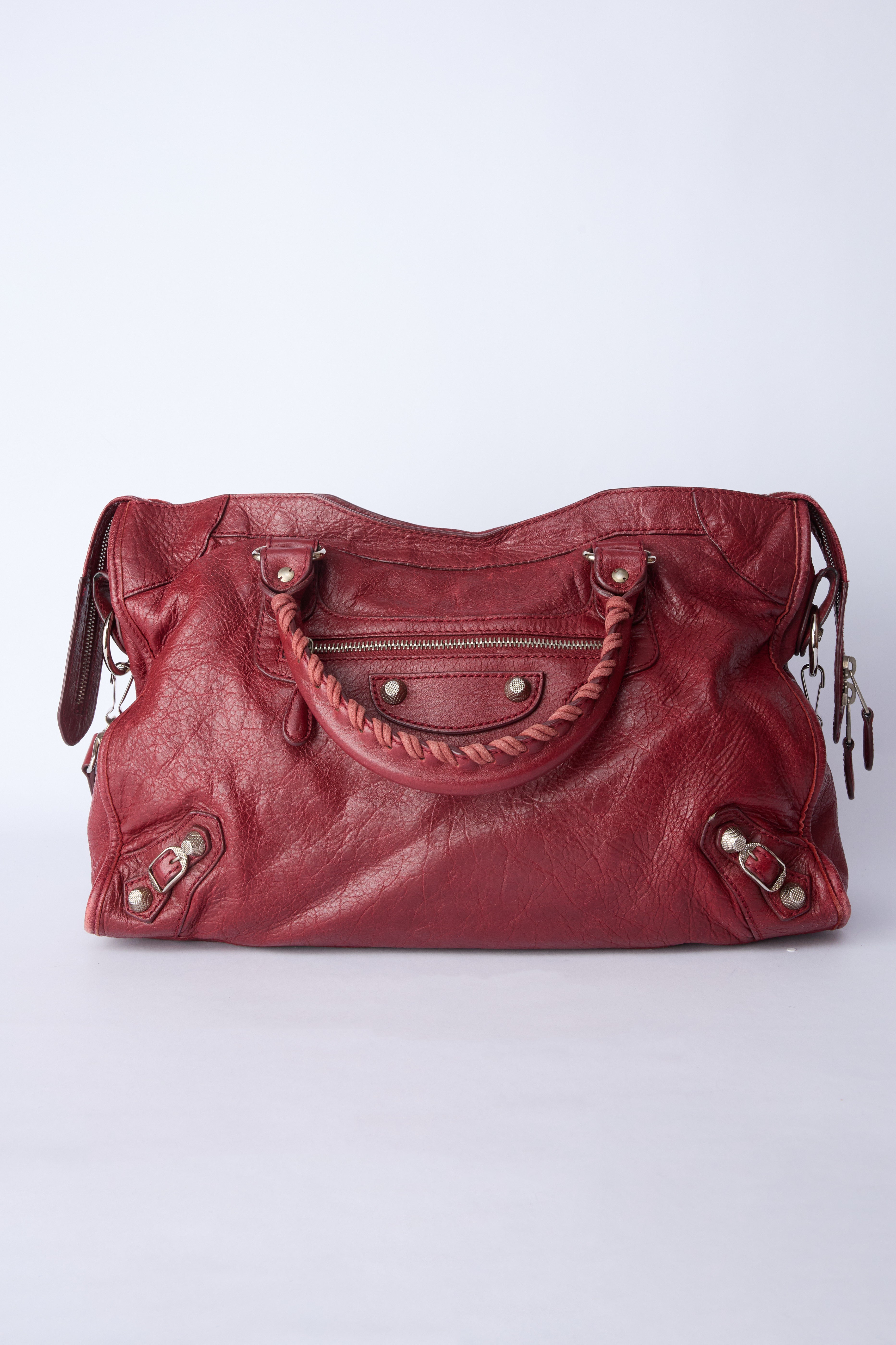 BALENCIAGA RED LEATHER CITY
