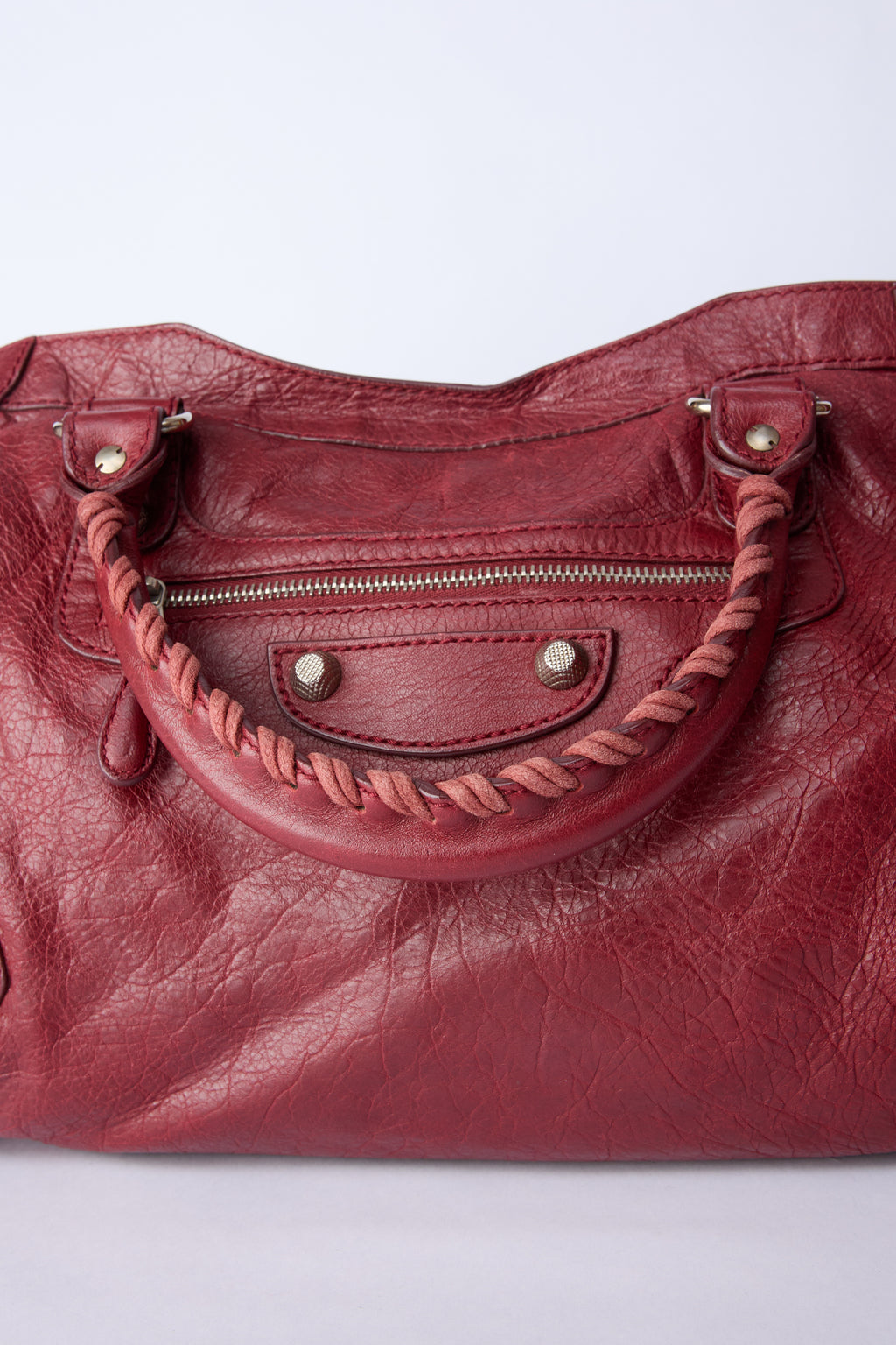 BALENCIAGA RED LEATHER CITY
