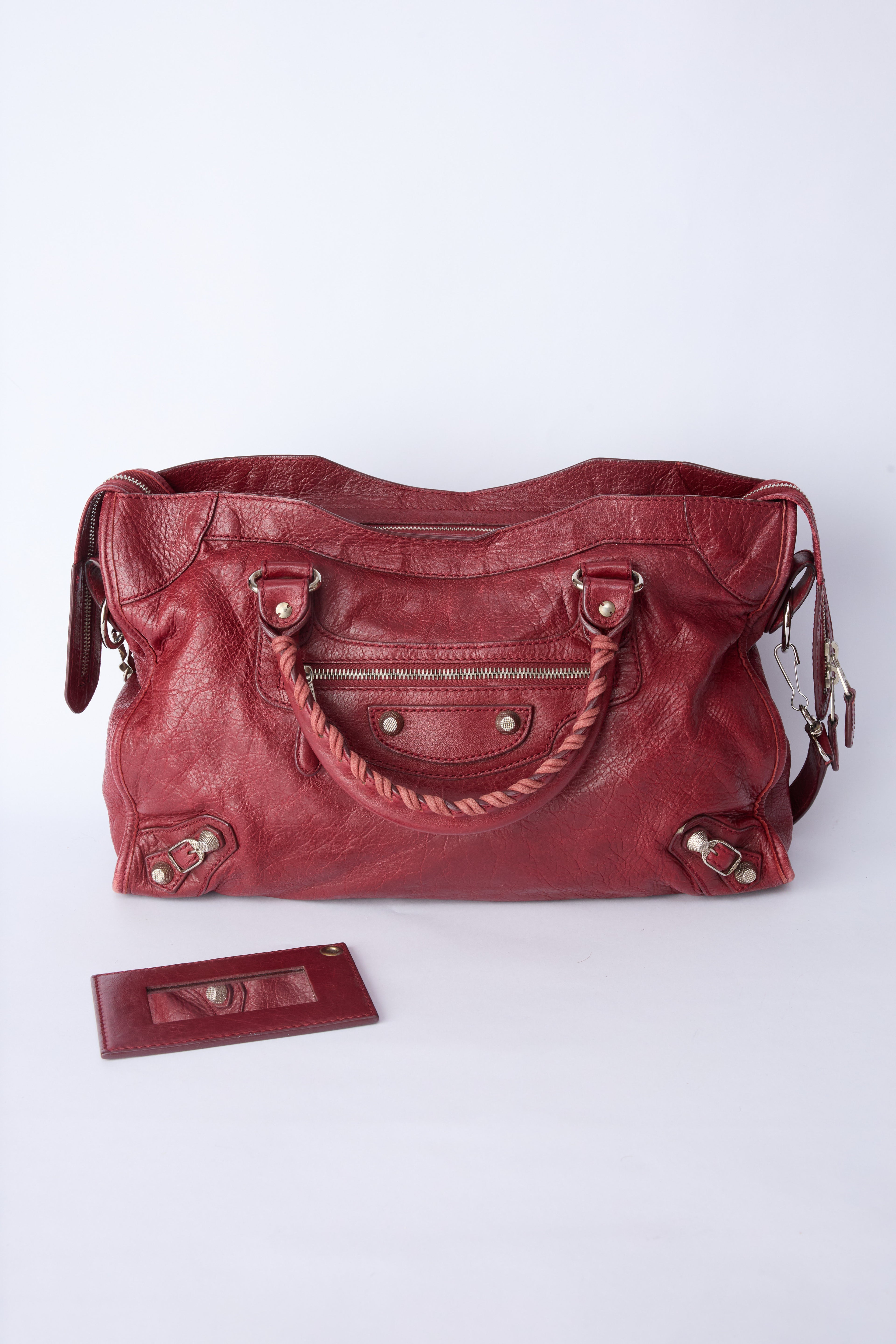 BALENCIAGA RED LEATHER CITY