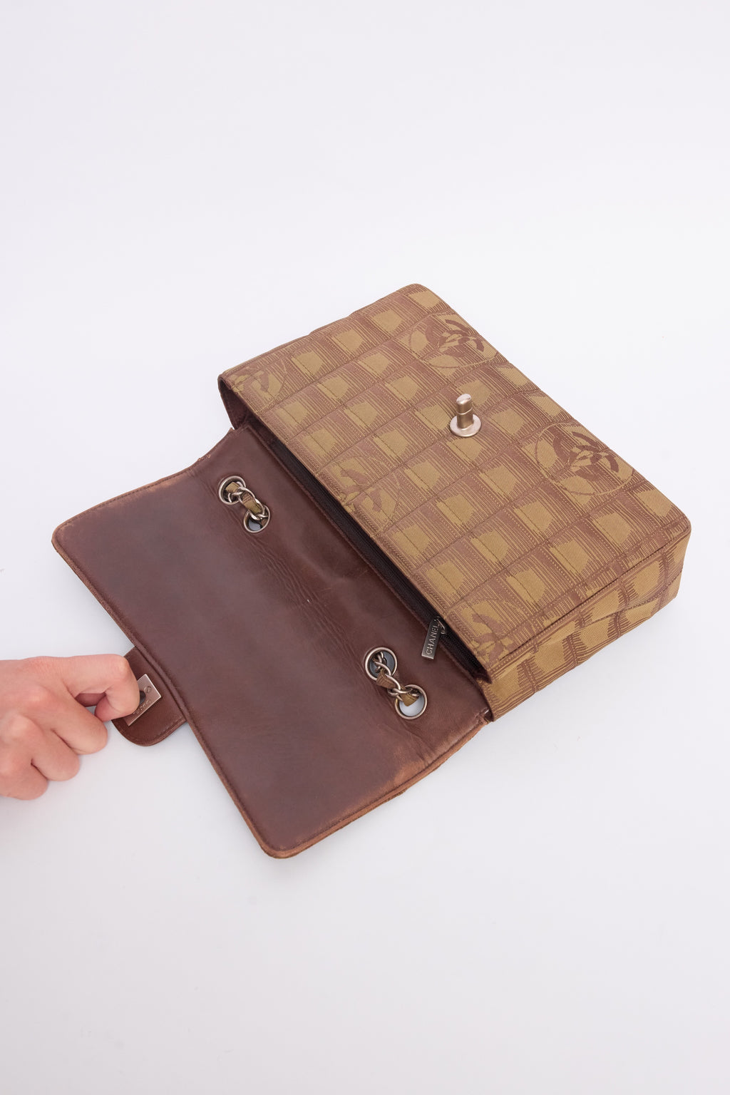 CHANEL GREEN TRAVEL LIGNE FLAP