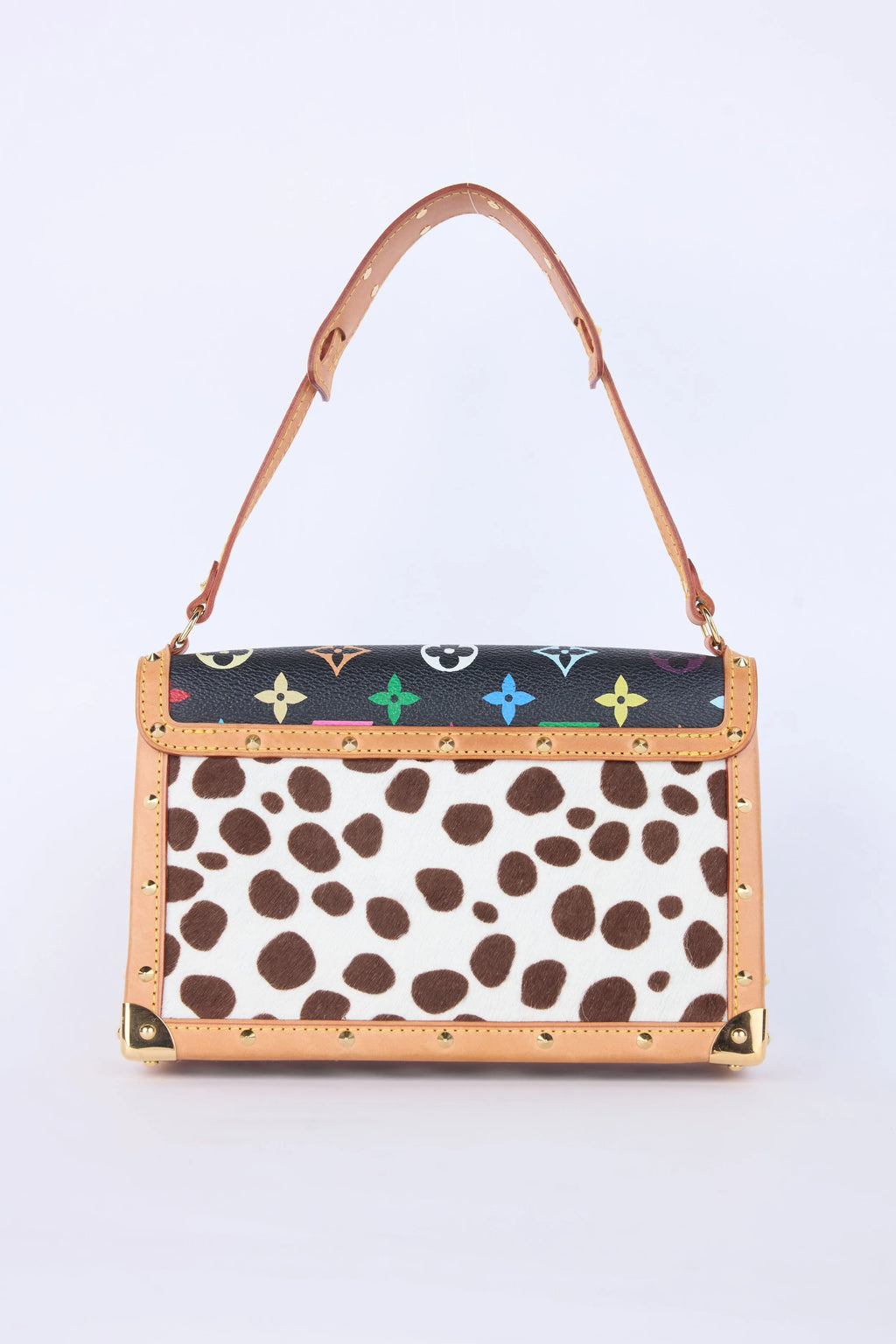 RARE LOUIS VUITTON BLACK  MULTICOLOR  MONOGRAM DALMATIAN SAC RABAT