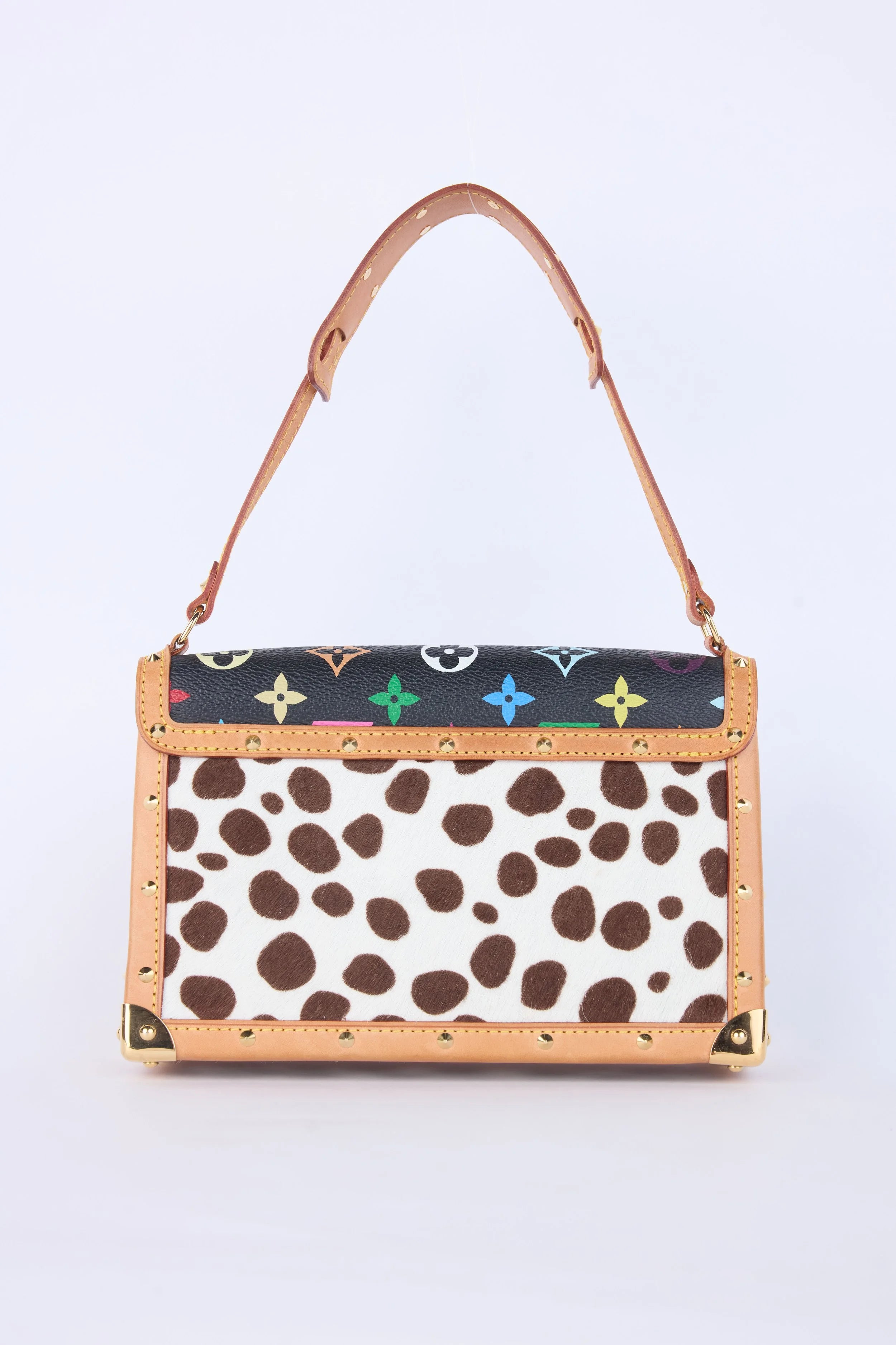 RARE LOUIS VUITTON BLACK  MULTICOLOR  MONOGRAM DALMATIAN SAC RABAT