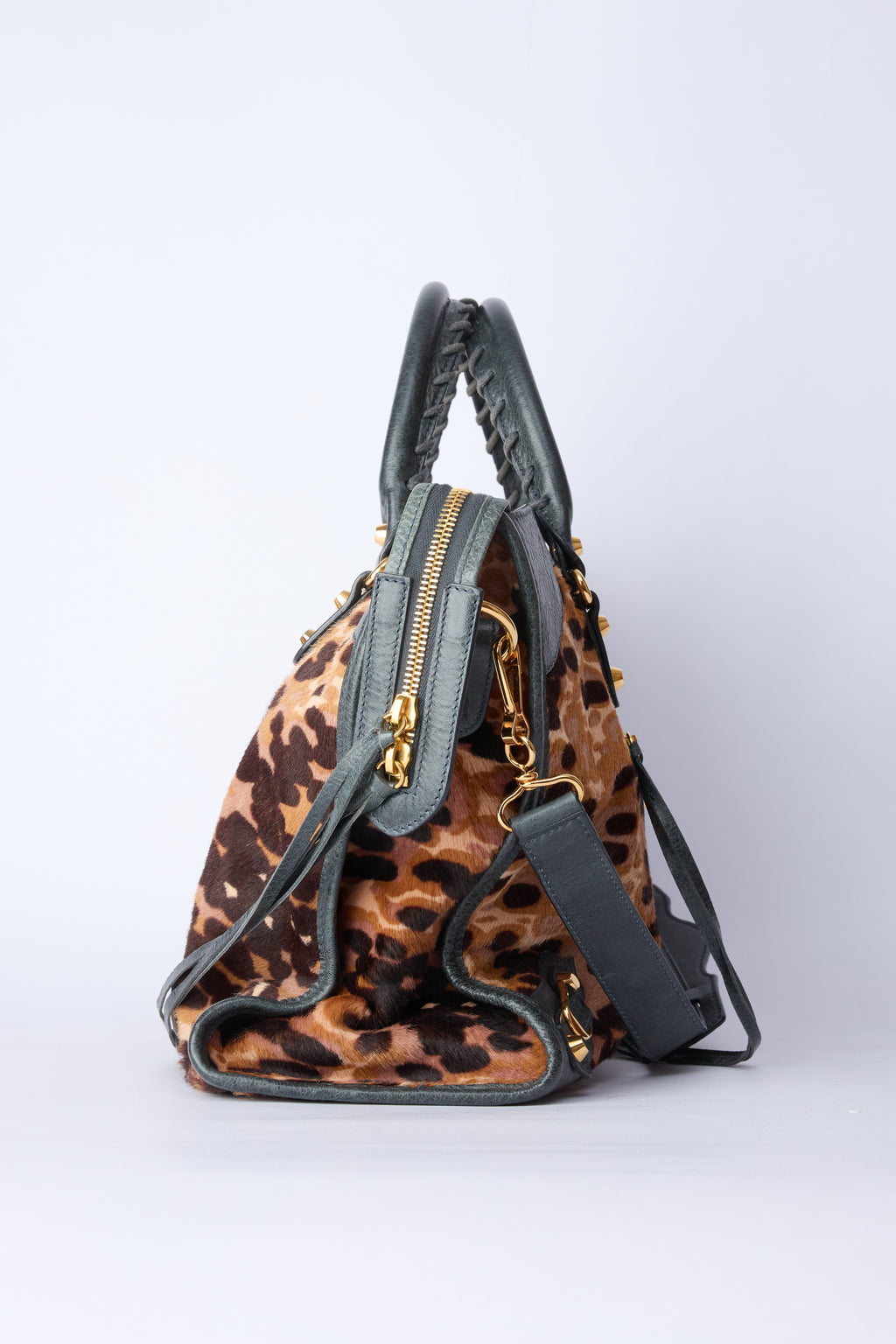 BALENCIAGA LEOPARD-PRINT PONYHAIR CITY