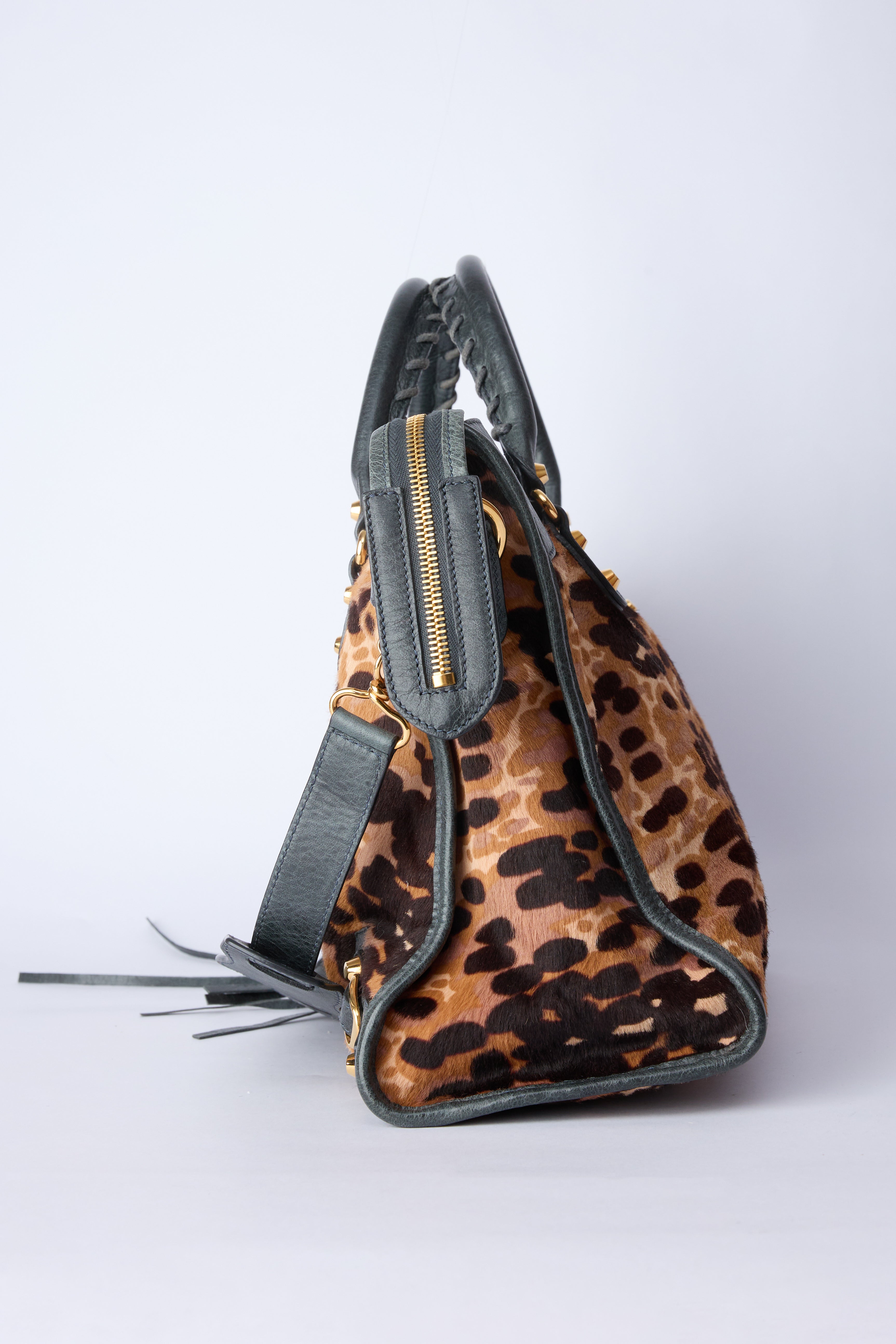 BALENCIAGA LEOPARD-PRINT PONYHAIR CITY
