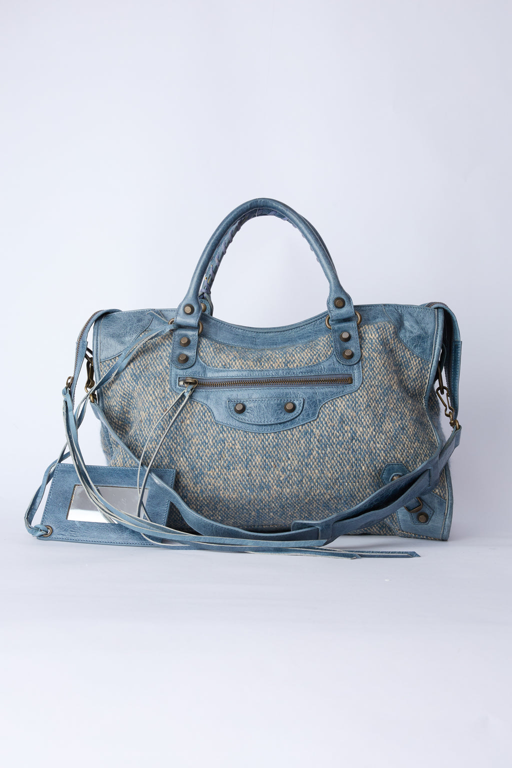 BALENCIAGA BLUE WOOL CITY