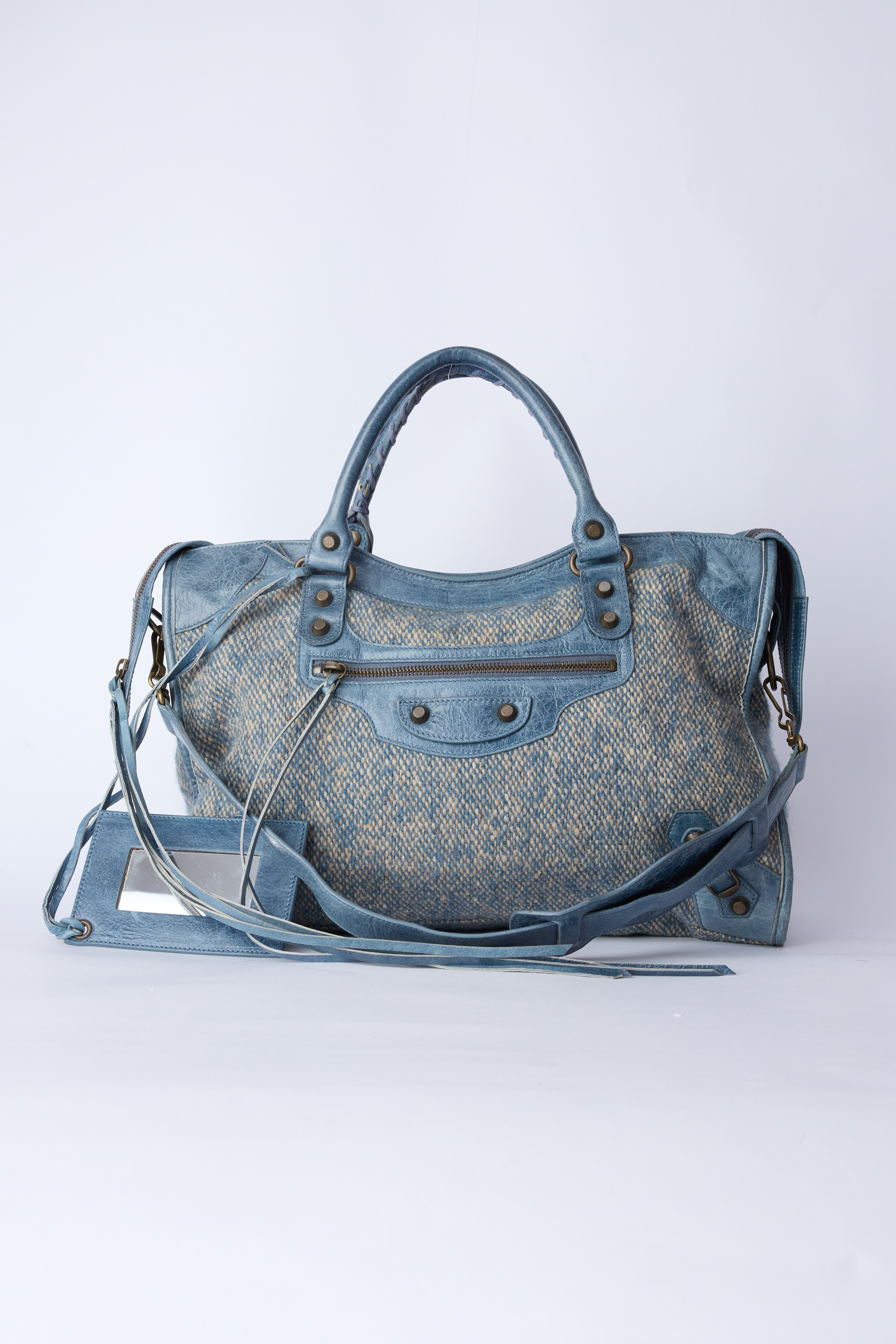 BALENCIAGA BLUE WOOL CITY