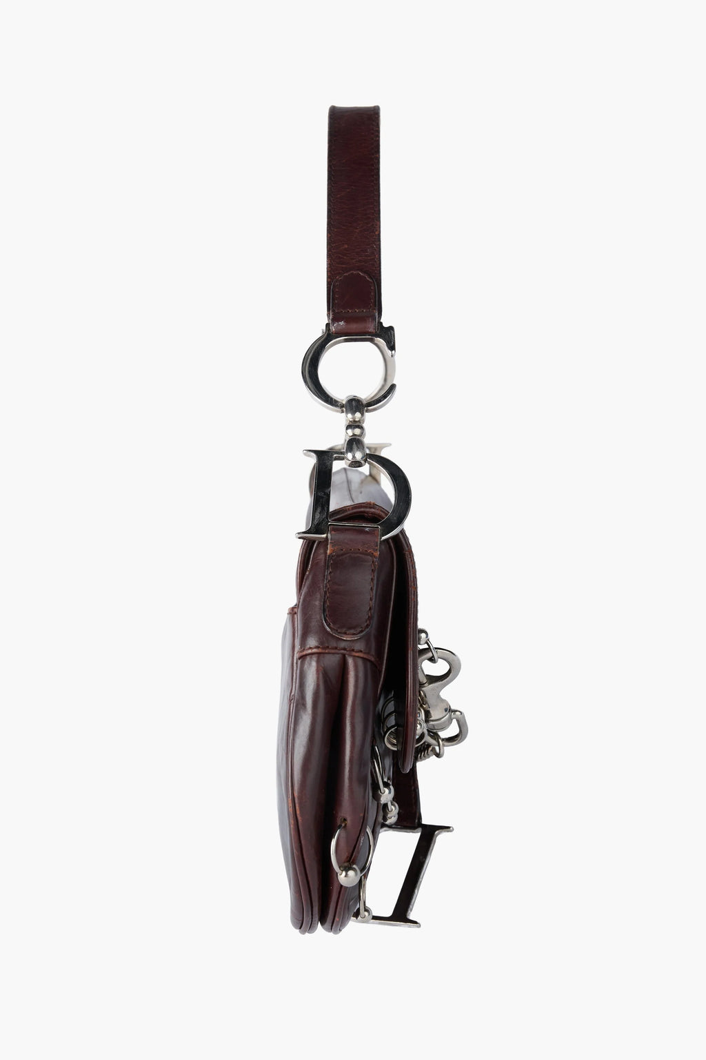 RARE Dior Hardcore Pierced Brown Saddle Bag