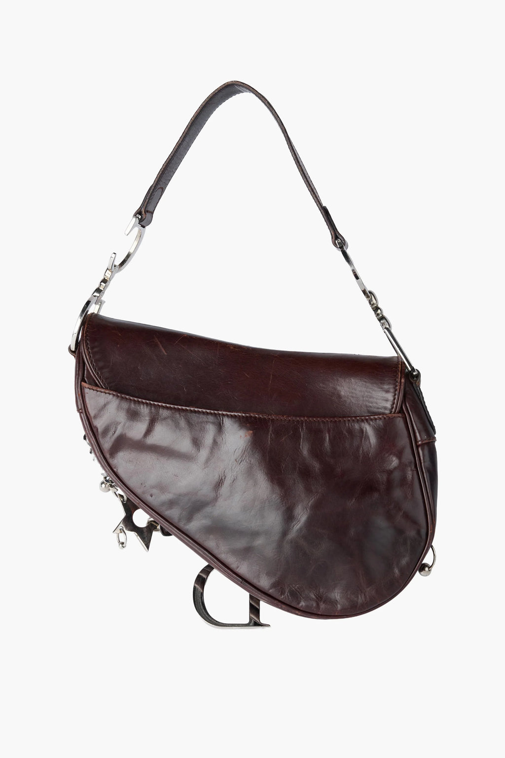 RARE Dior Hardcore Pierced Brown Saddle Bag