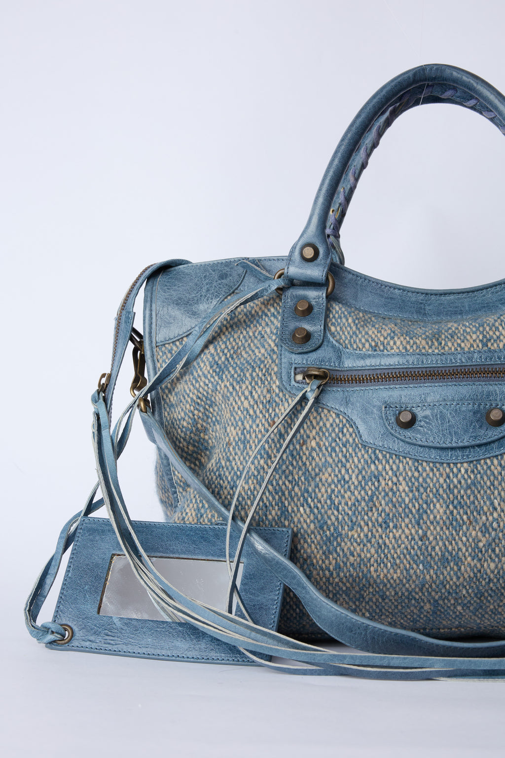 BALENCIAGA BLUE WOOL CITY
