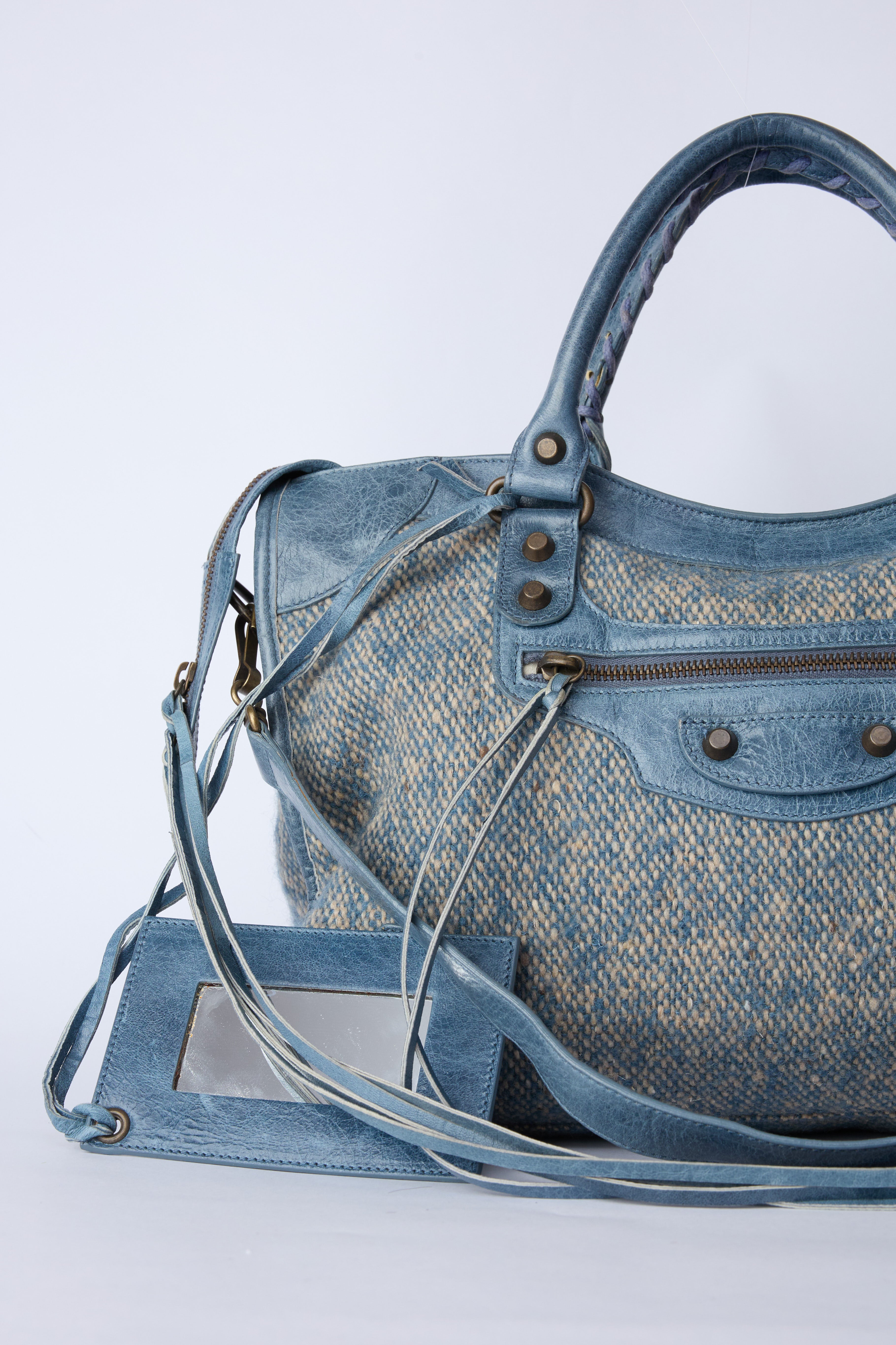 BALENCIAGA BLUE WOOL CITY