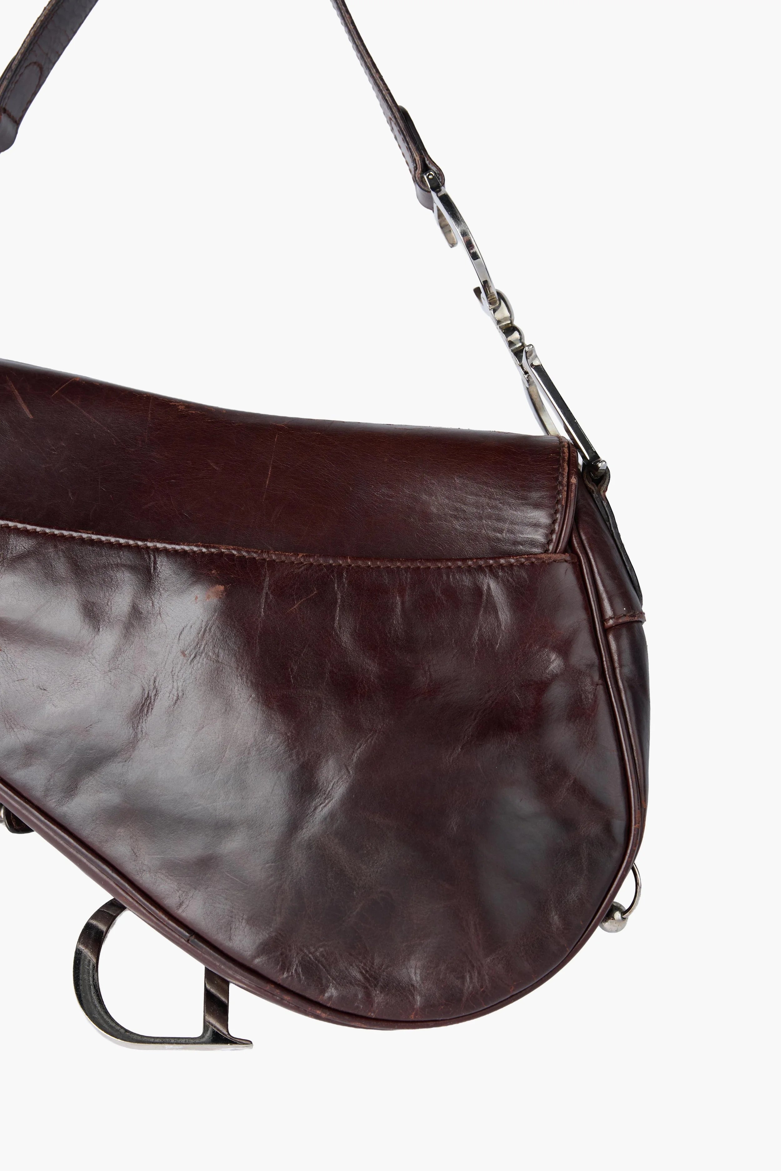 RARE Dior Hardcore Pierced Brown Saddle Bag