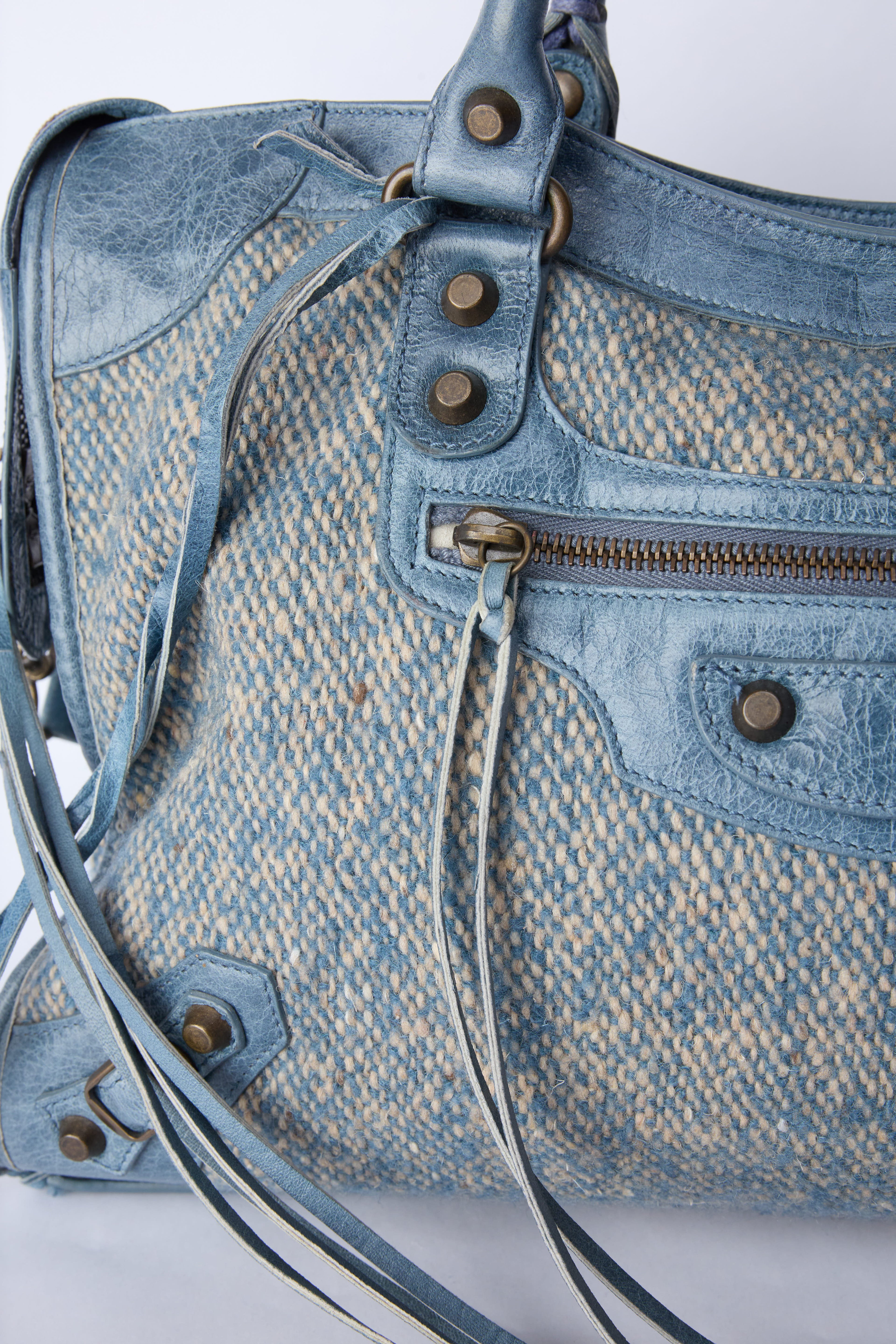 BALENCIAGA BLUE WOOL CITY