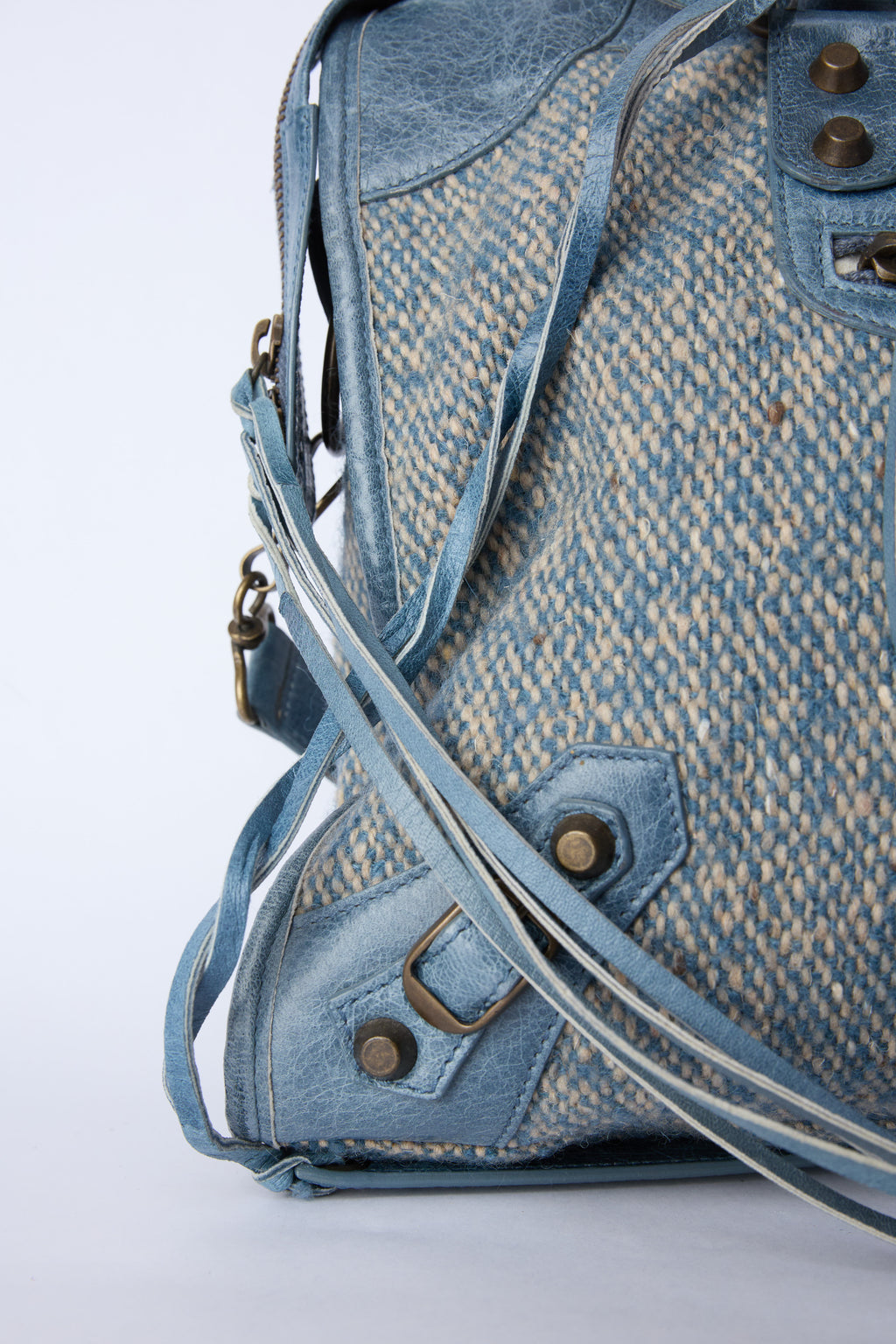 BALENCIAGA BLUE WOOL CITY