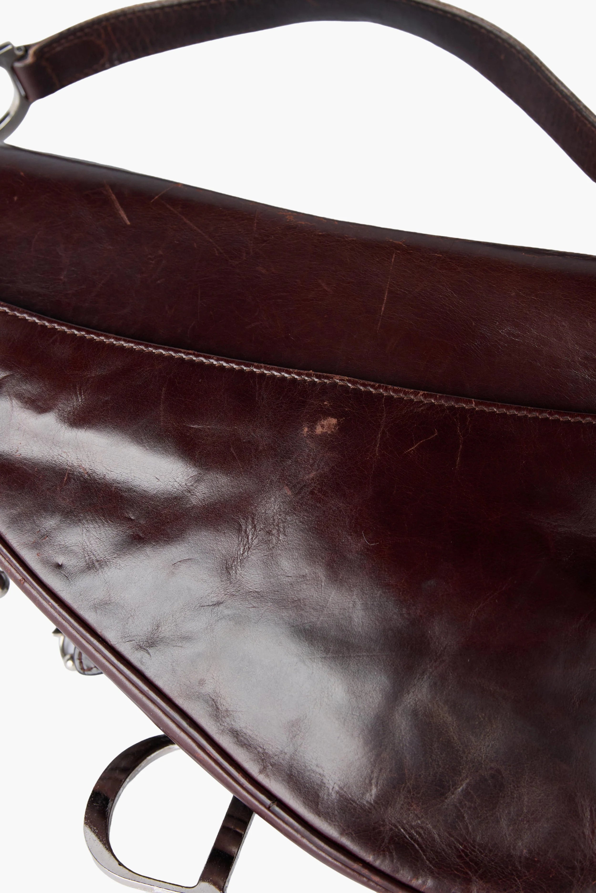 RARE Dior Hardcore Pierced Brown Saddle Bag