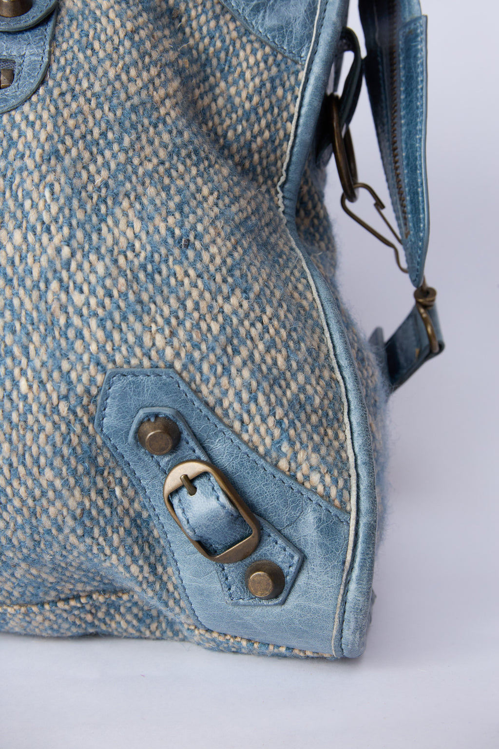 BALENCIAGA BLUE WOOL CITY