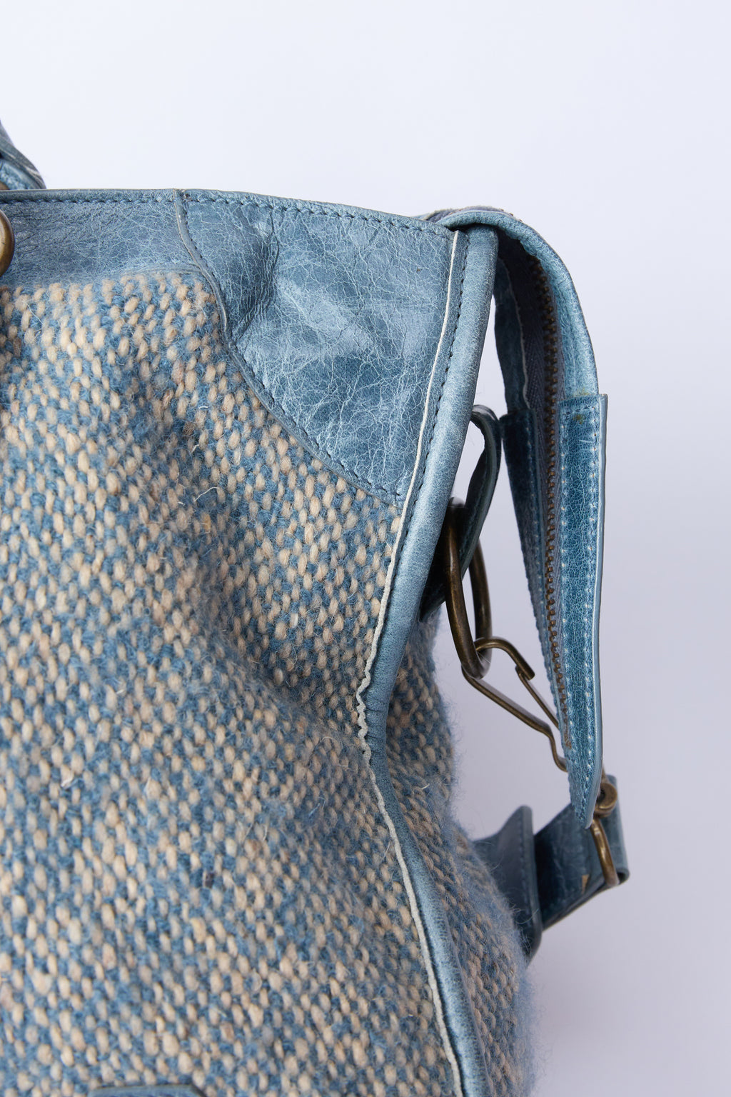 BALENCIAGA BLUE WOOL CITY