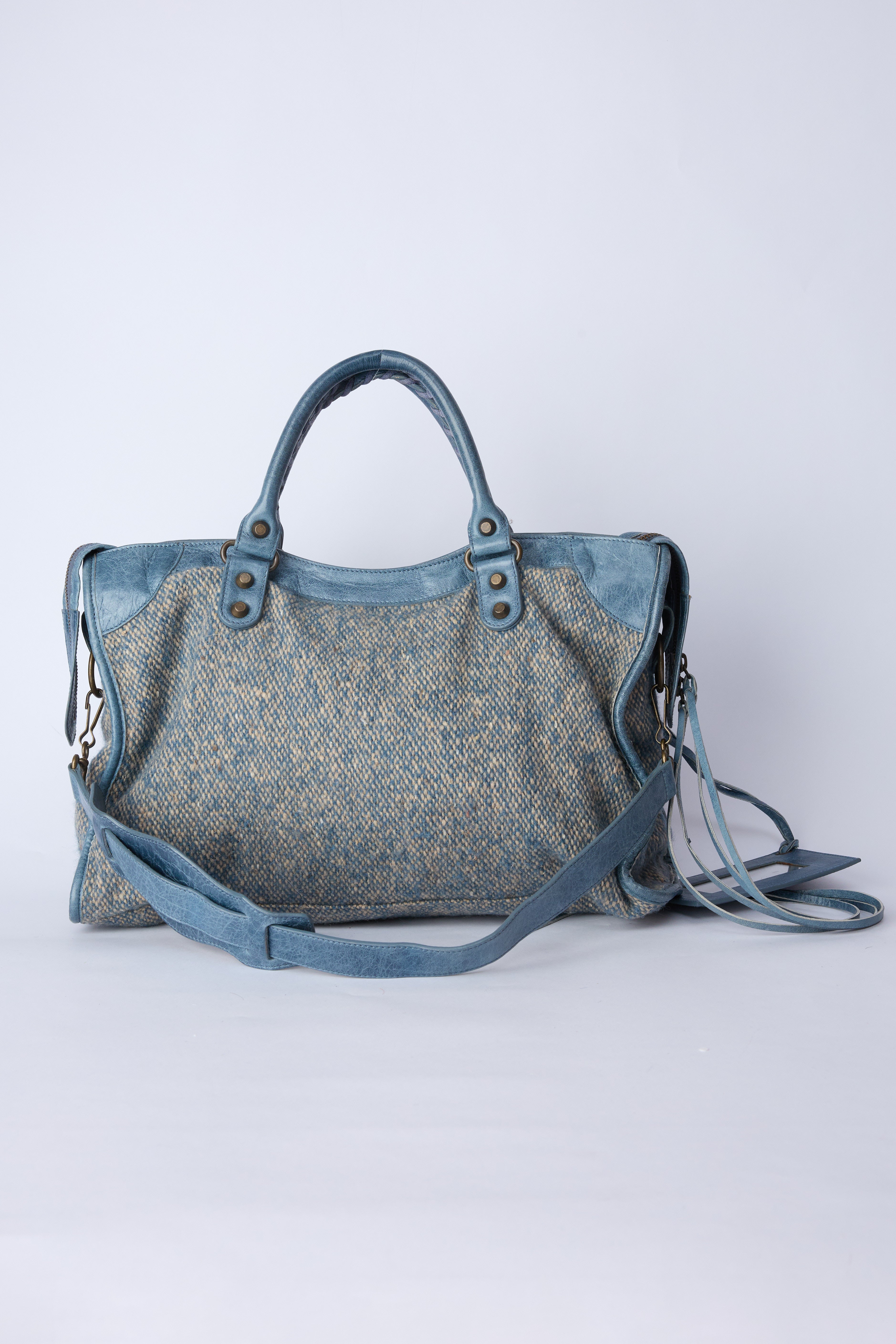 BALENCIAGA BLUE WOOL CITY