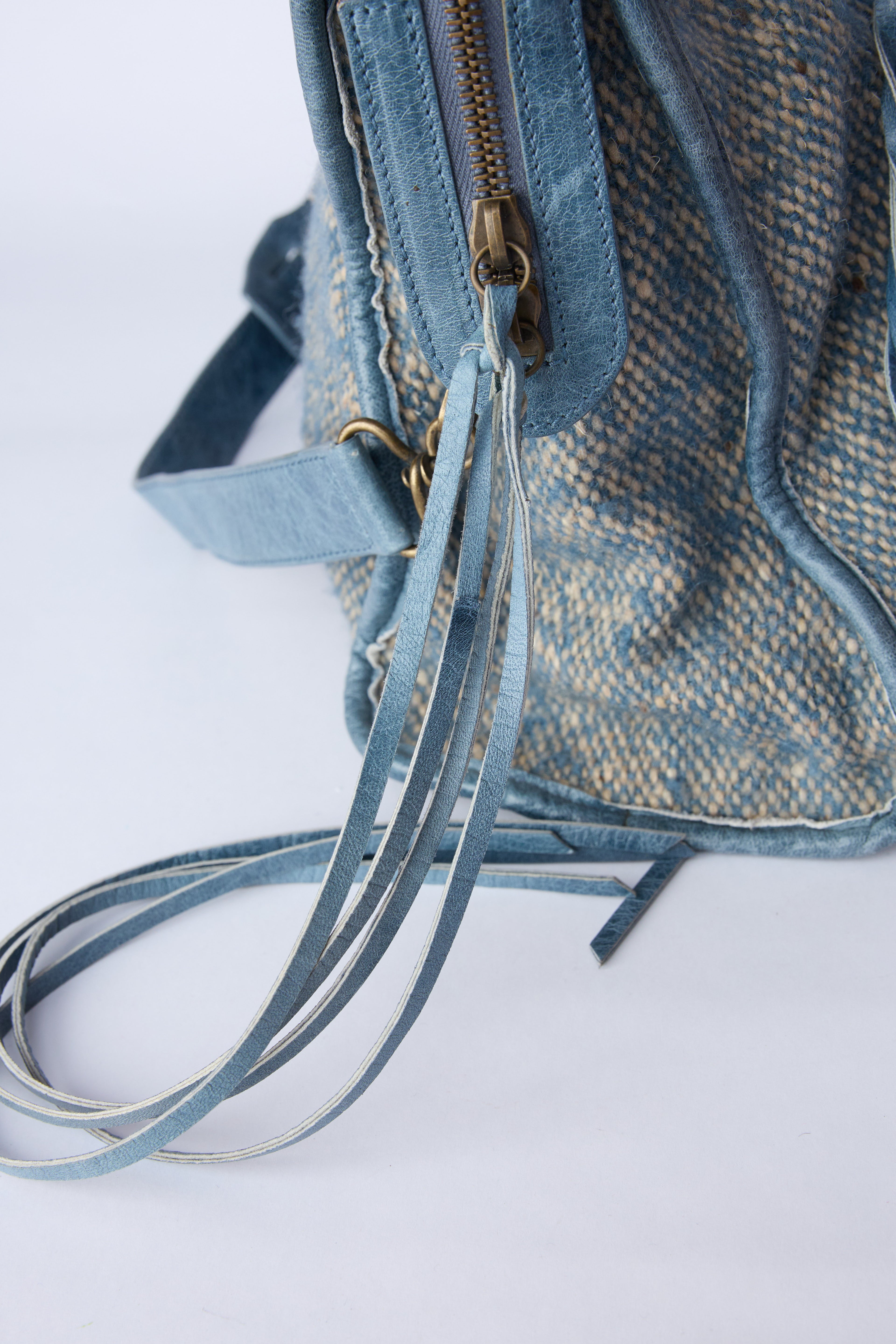BALENCIAGA BLUE WOOL CITY