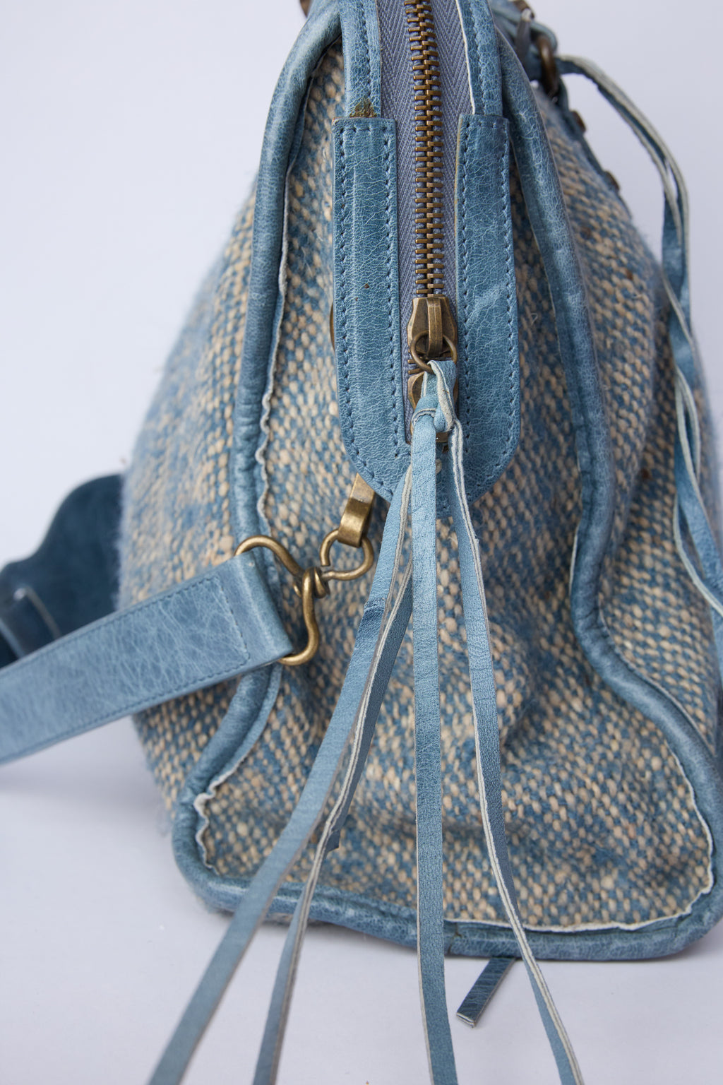 BALENCIAGA BLUE WOOL CITY
