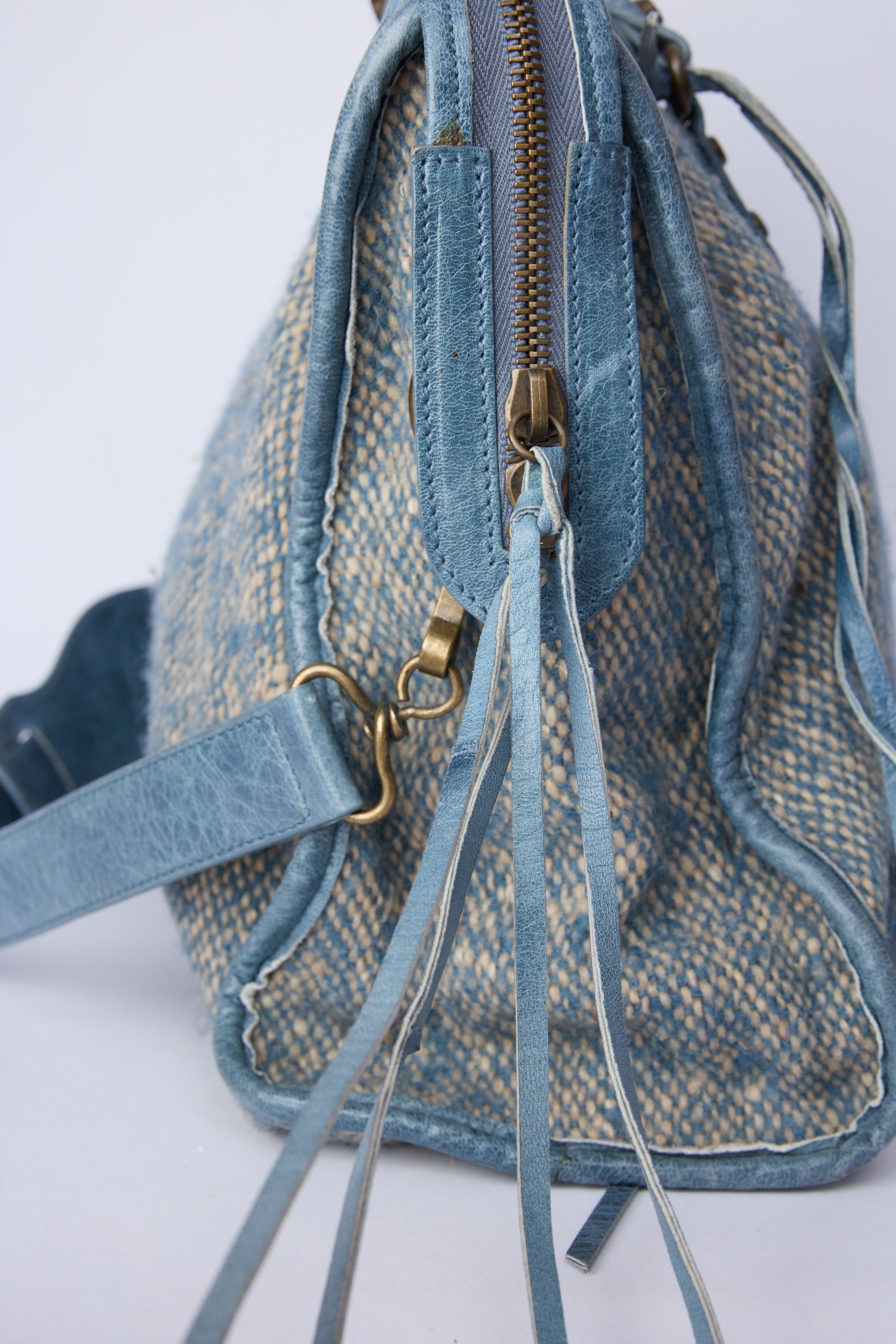 BALENCIAGA BLUE WOOL CITY