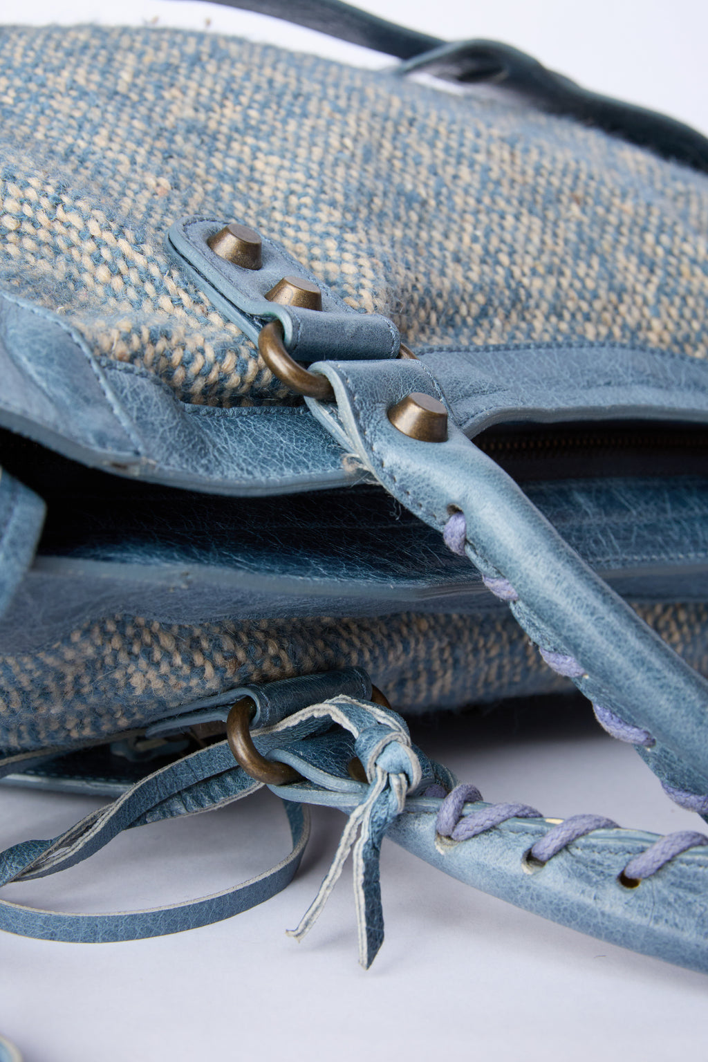 BALENCIAGA BLUE WOOL CITY