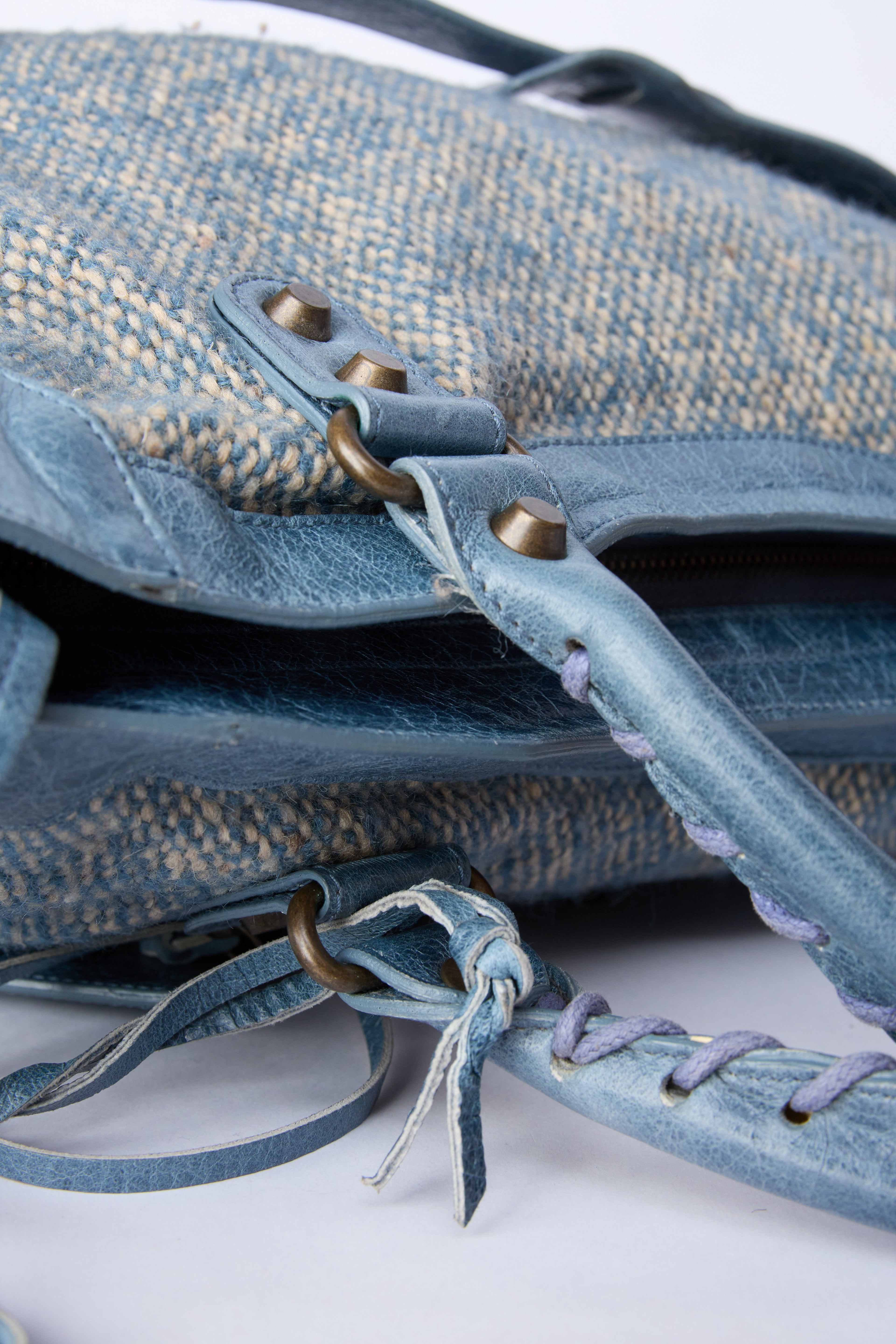 BALENCIAGA BLUE WOOL CITY