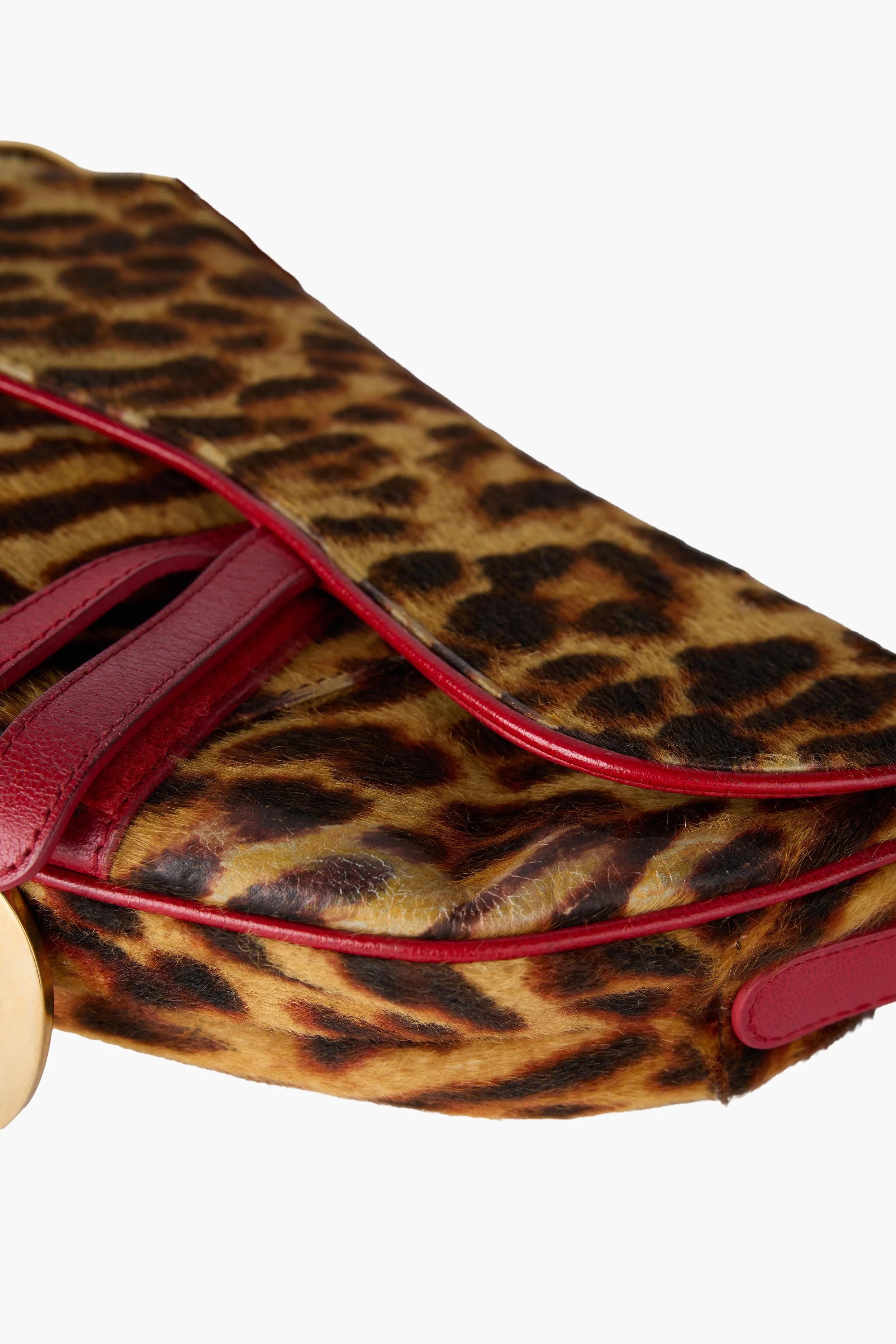 Dior Leopard Print Pony Hair Saddle