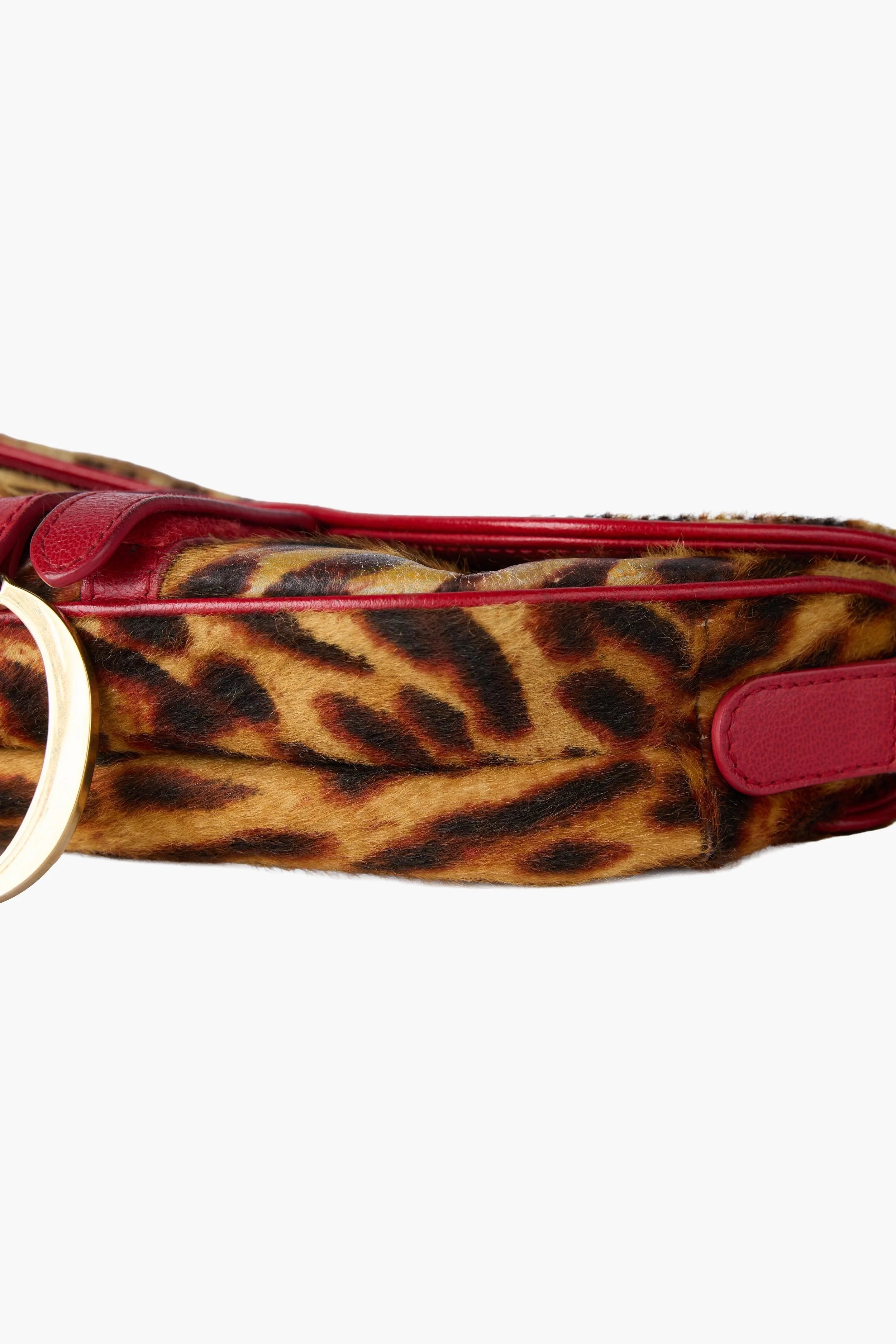 Dior Leopard Print Pony Hair Saddle