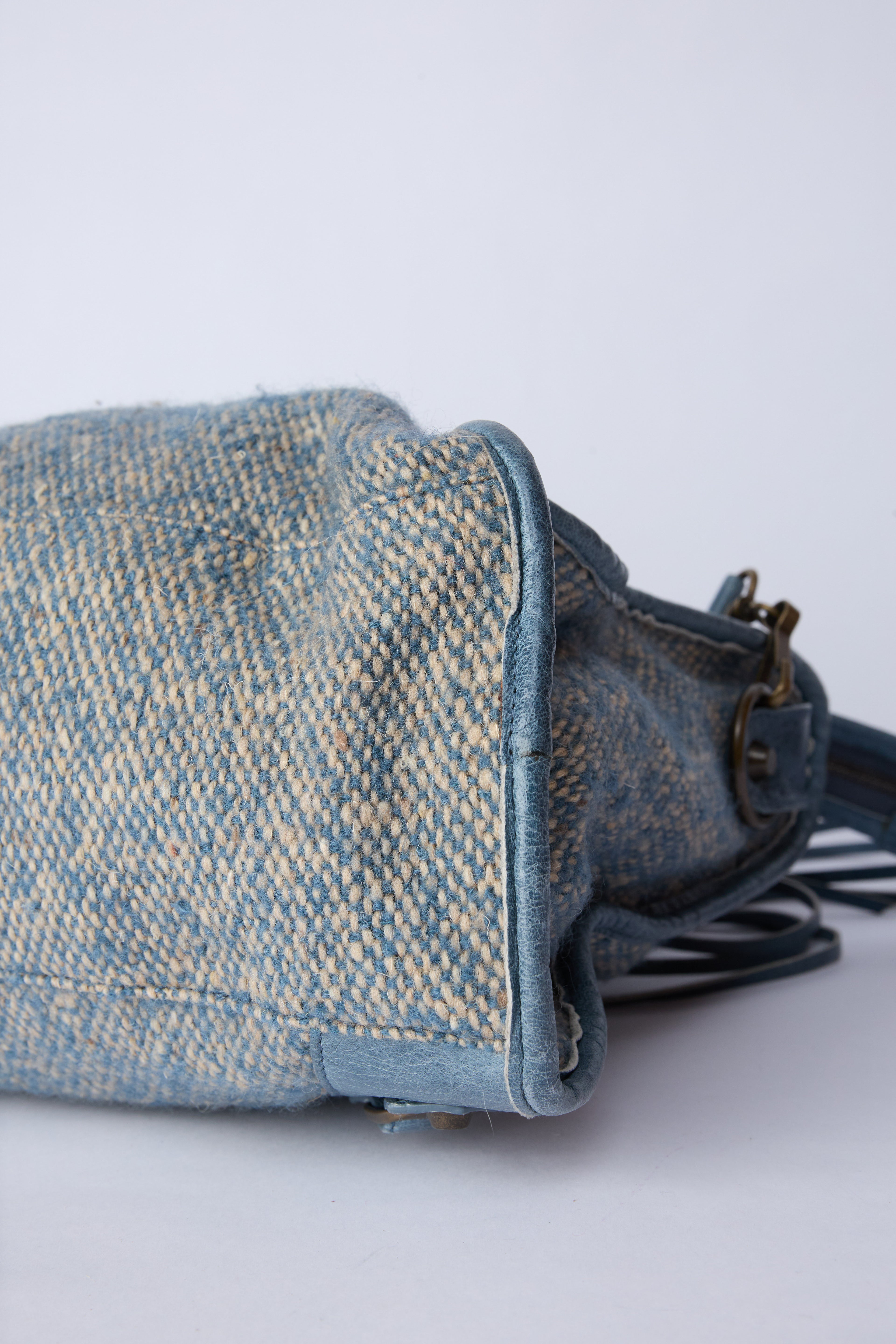 BALENCIAGA BLUE WOOL CITY