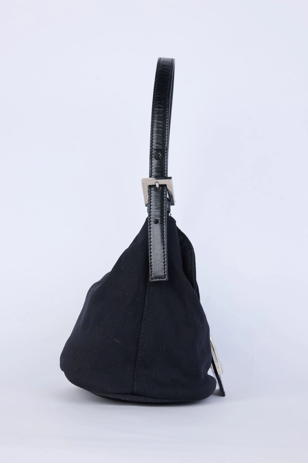 FENDI BLACK FABRIC BAGUETTE BUCKET