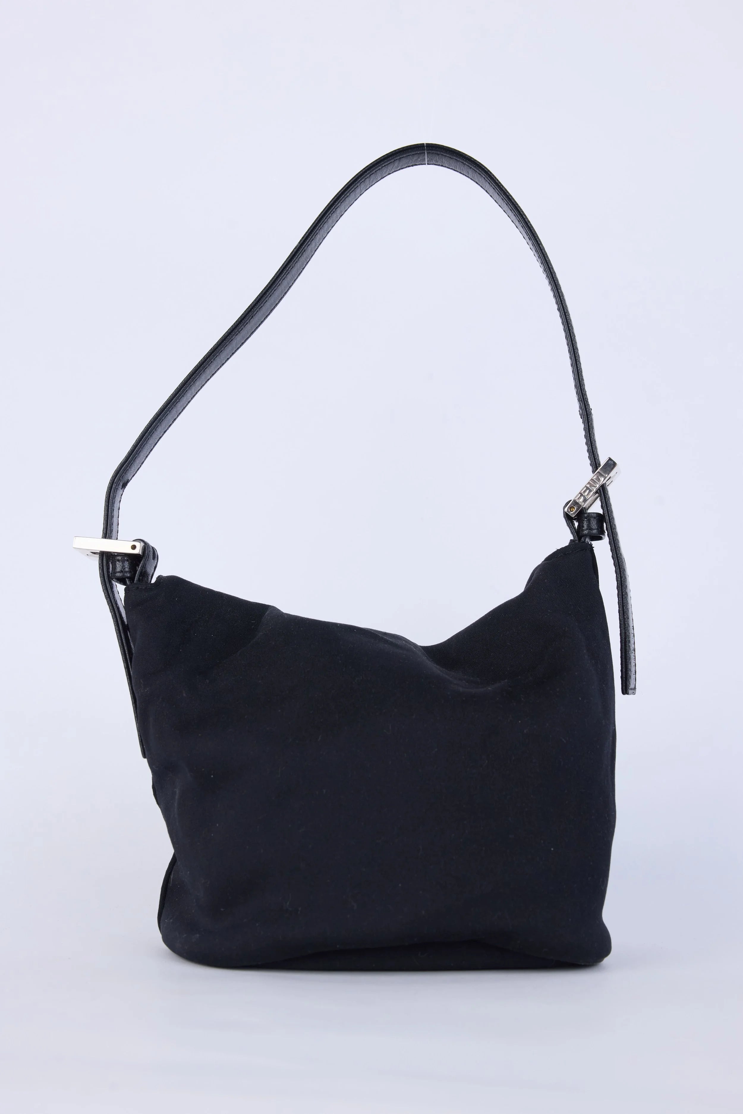 FENDI BLACK FABRIC BAGUETTE BUCKET