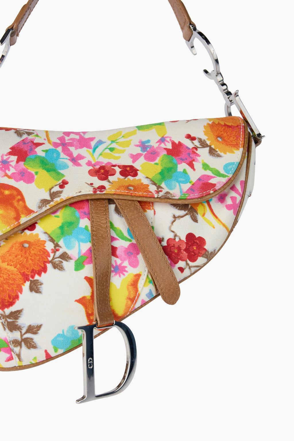 DIOR Floral Printed Canvas Saddle