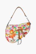 DIOR Floral Printed Canvas Saddle