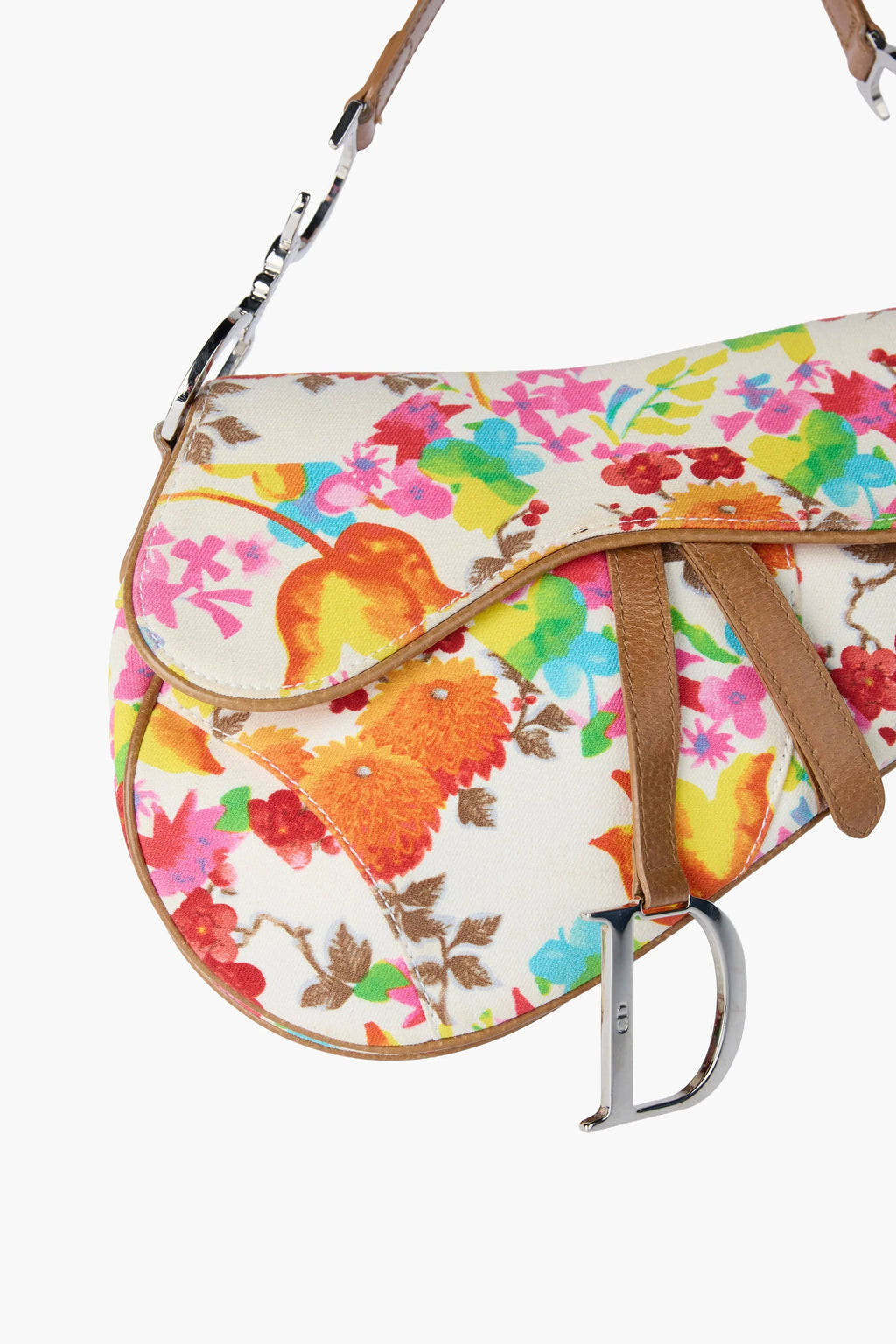DIOR Floral Printed Canvas Saddle