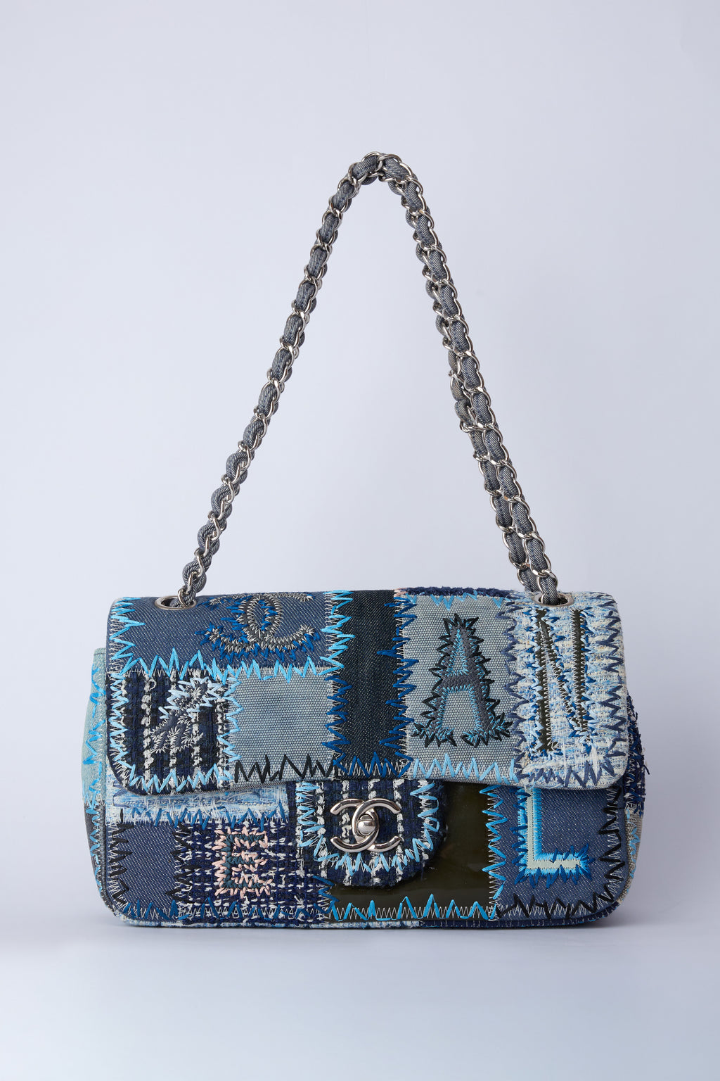 CHANEL PATCHWORK DENIM FLAP