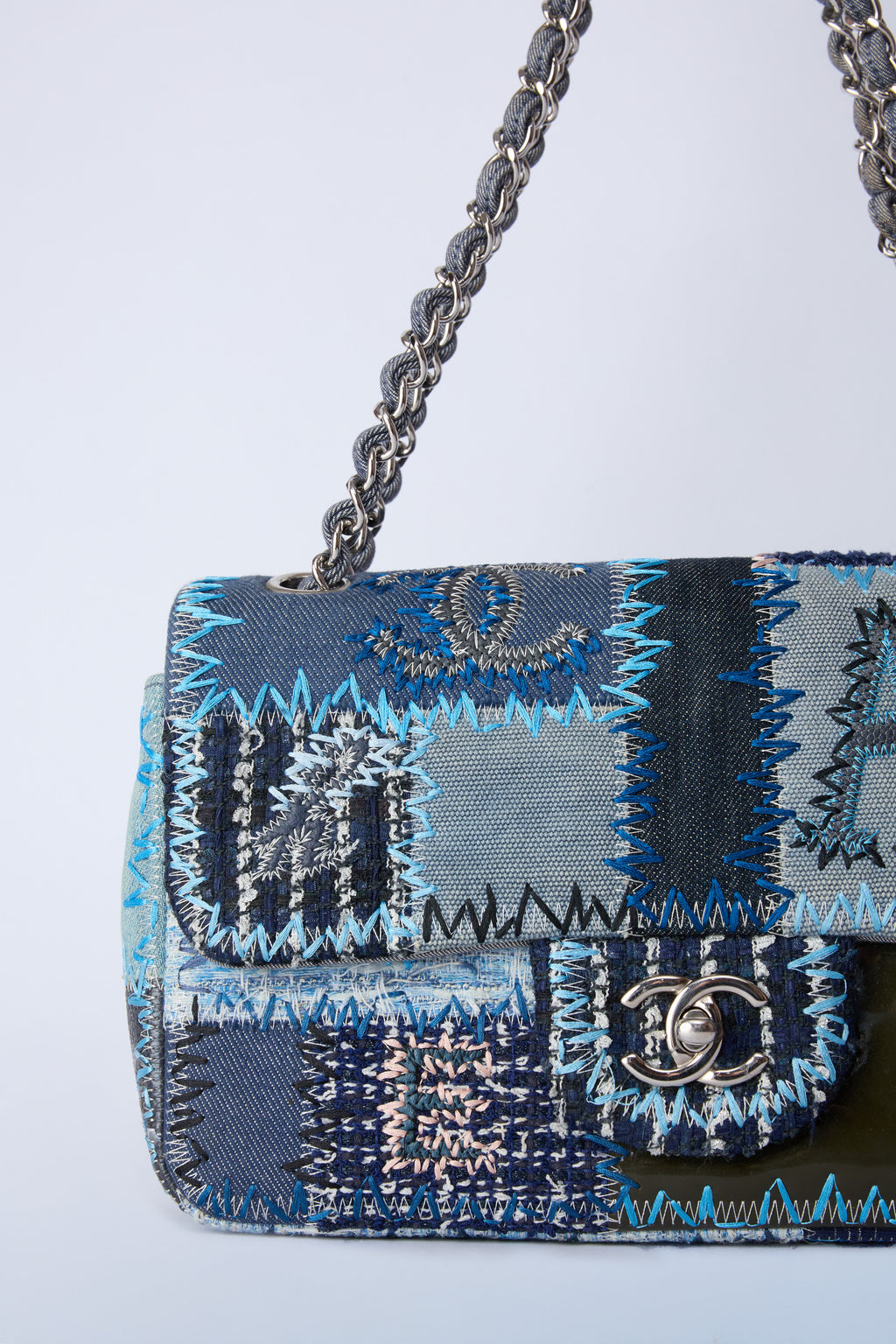 CHANEL PATCHWORK DENIM FLAP